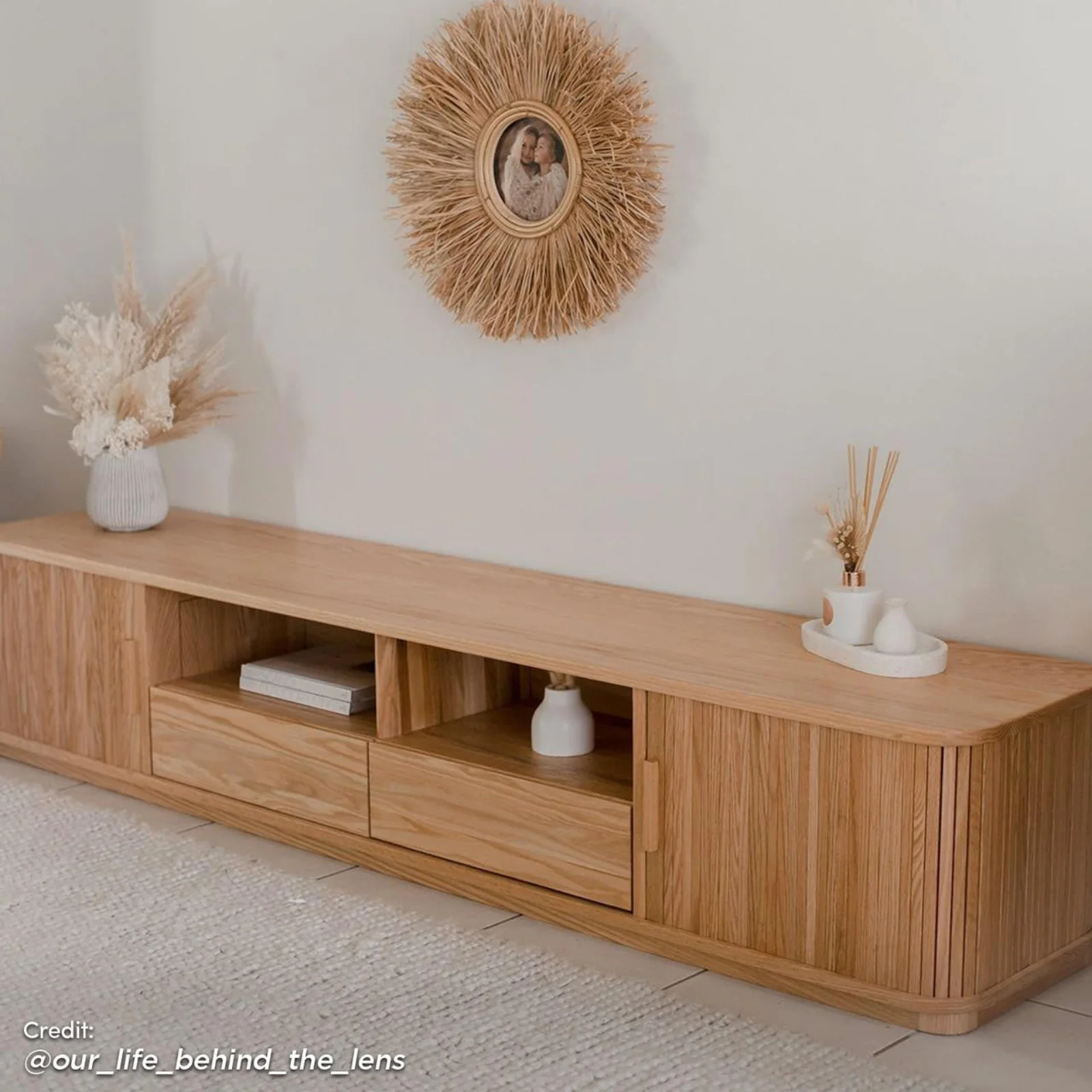 Eddie 200cm Amercian Oak TV Unit with Storage - Image 5