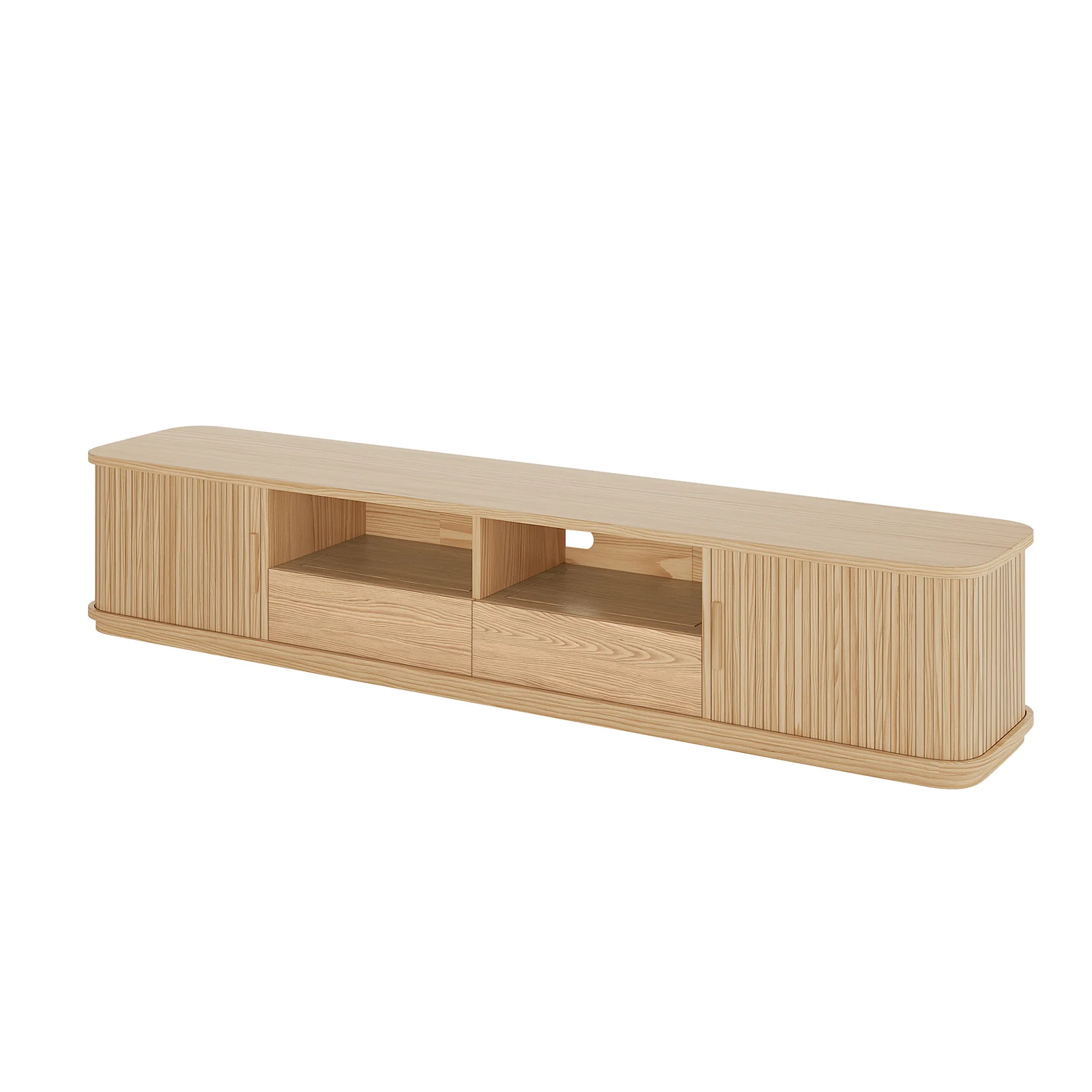 Eddie 200cm Amercian Oak TV Unit with Storage - Image 9