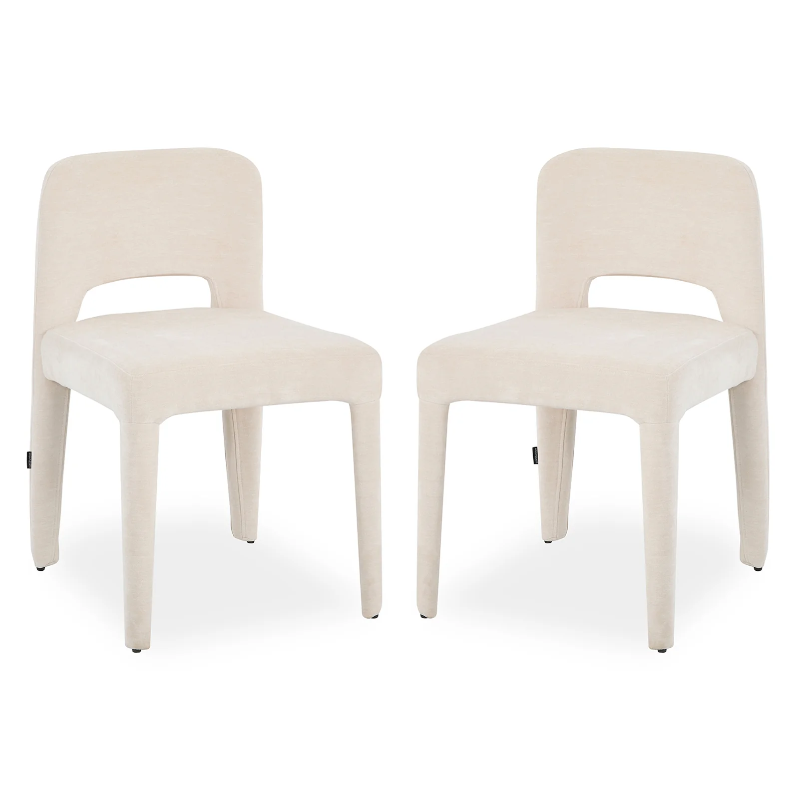 Edris Upholstered Leg Dining Chair in Oat (Set of 2)