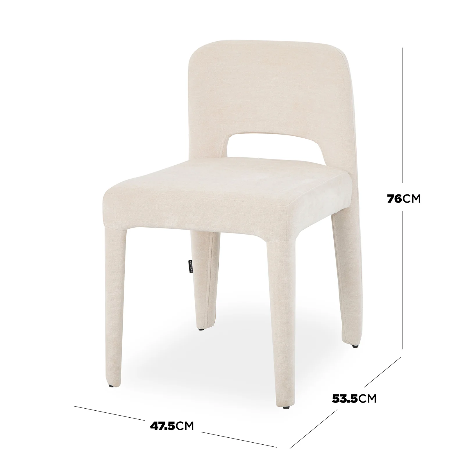 Edris Upholstered Leg Dining Chair in Oat (Set of 2) - Image 5