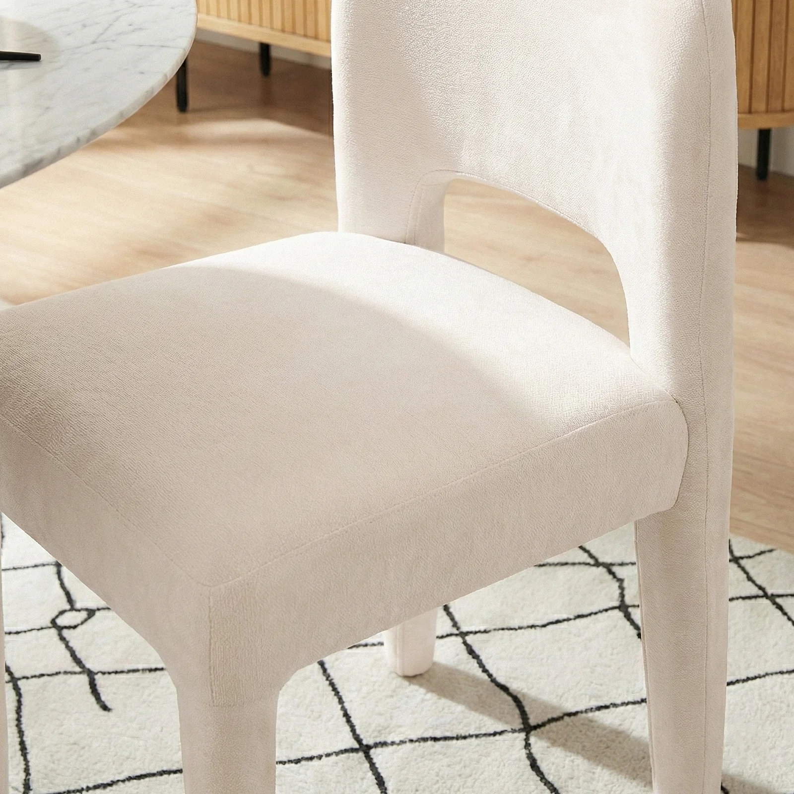 Edris Upholstered Leg Dining Chair in Oat (Set of 2) - Image 6