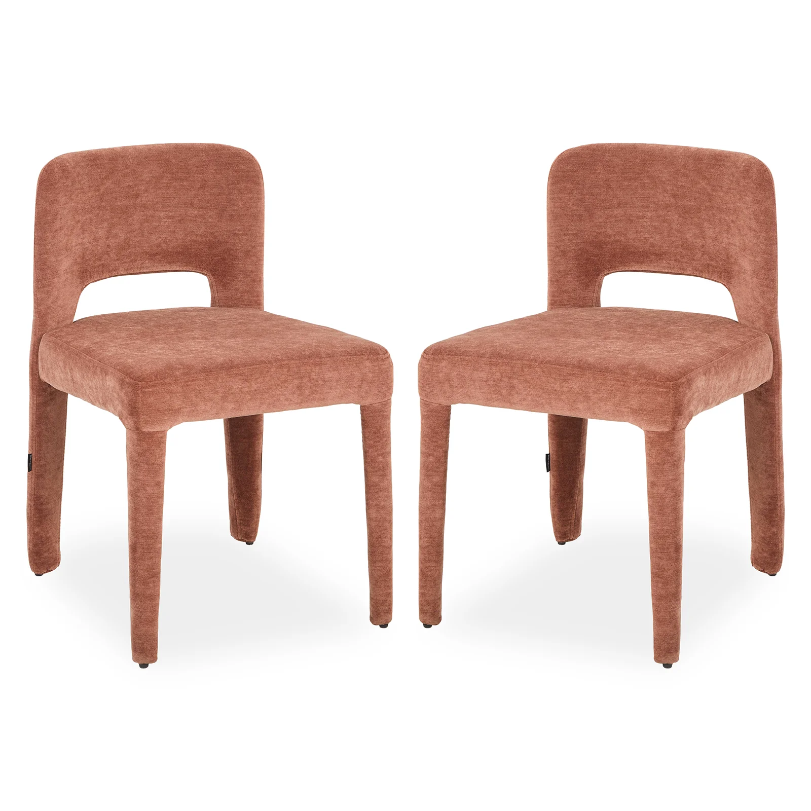Edris Upholstered Leg Dining Chair in Terracotta (Set of 2)