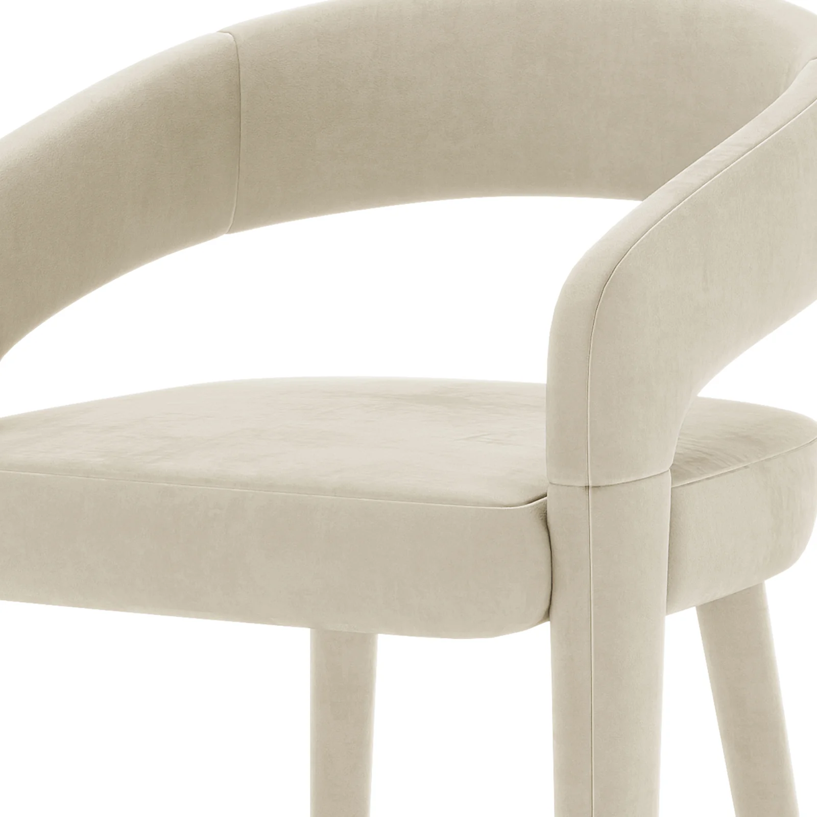 Eisha Velvet Bar Stool Set of 2 in Beige - Image 8
