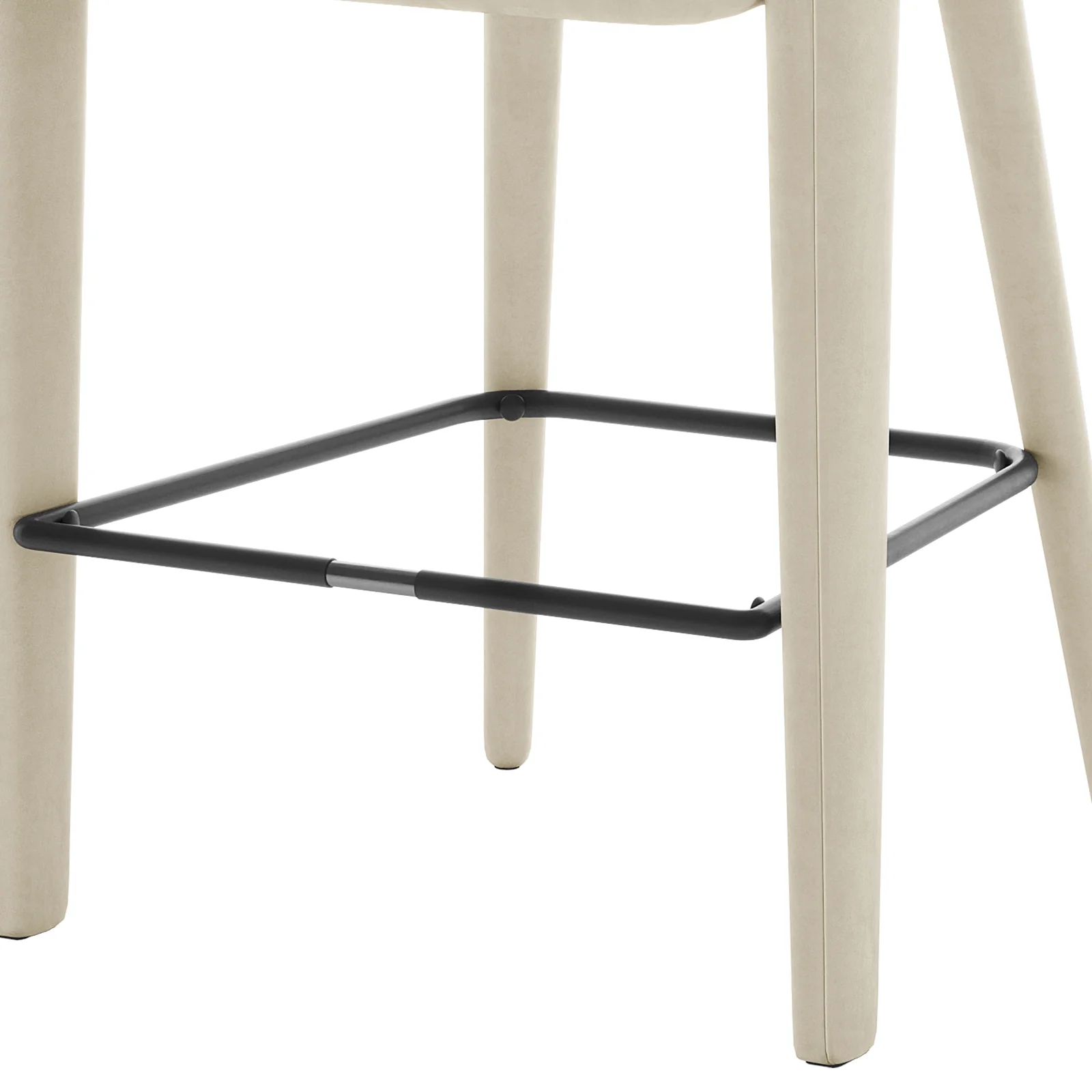 Eisha Velvet Bar Stool Set of 2 in Beige - Image 9