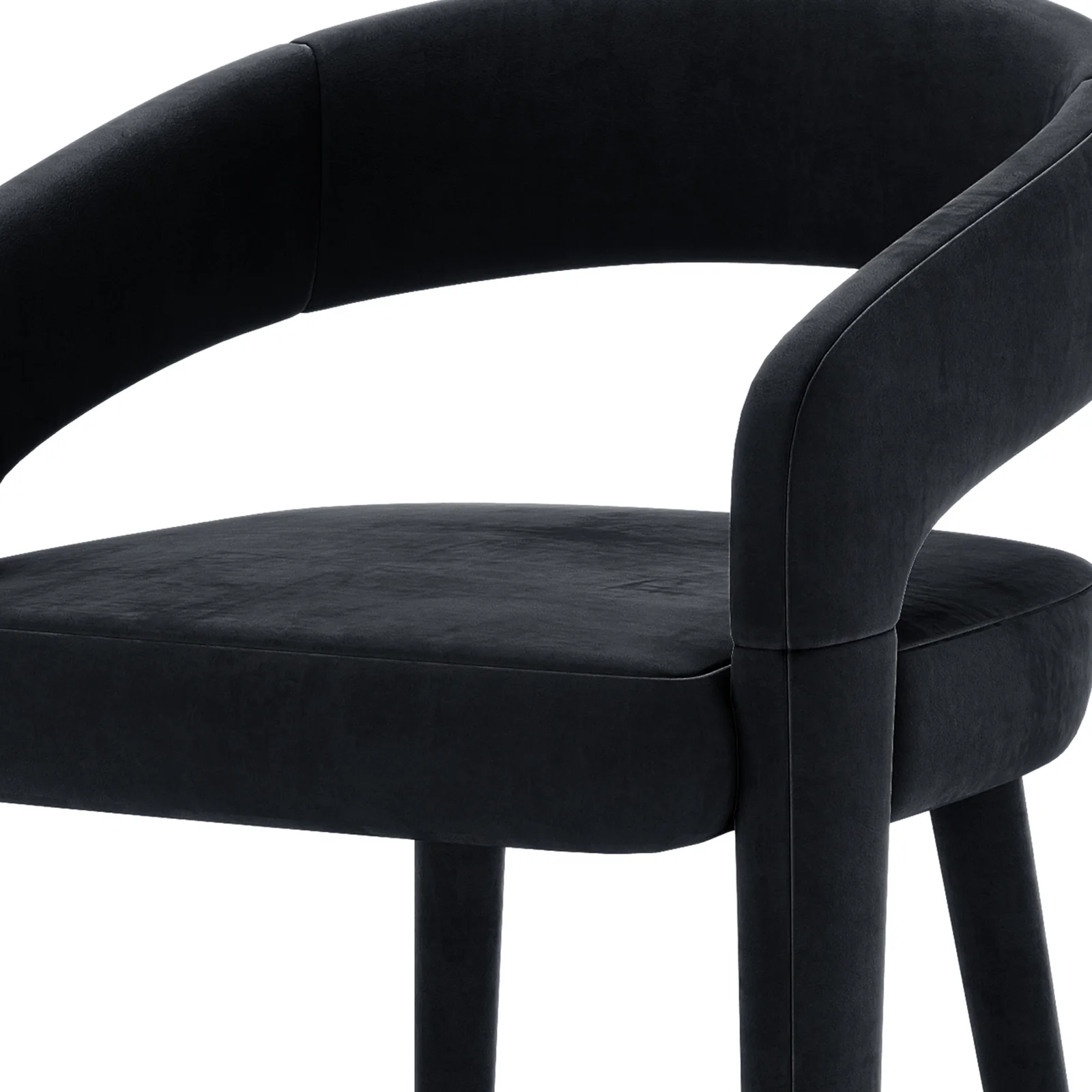 Eisha Velvet Bar Stool Set of 2 in Black - Image 8