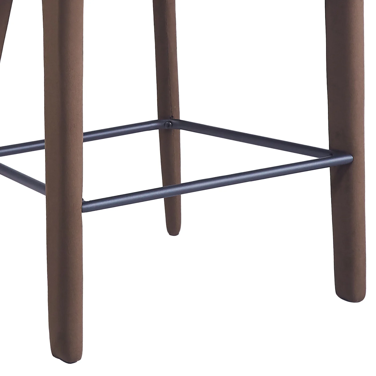 Eisha Velvet Bar Stool Set of 2 in Deep Mocha Brown - Image 11