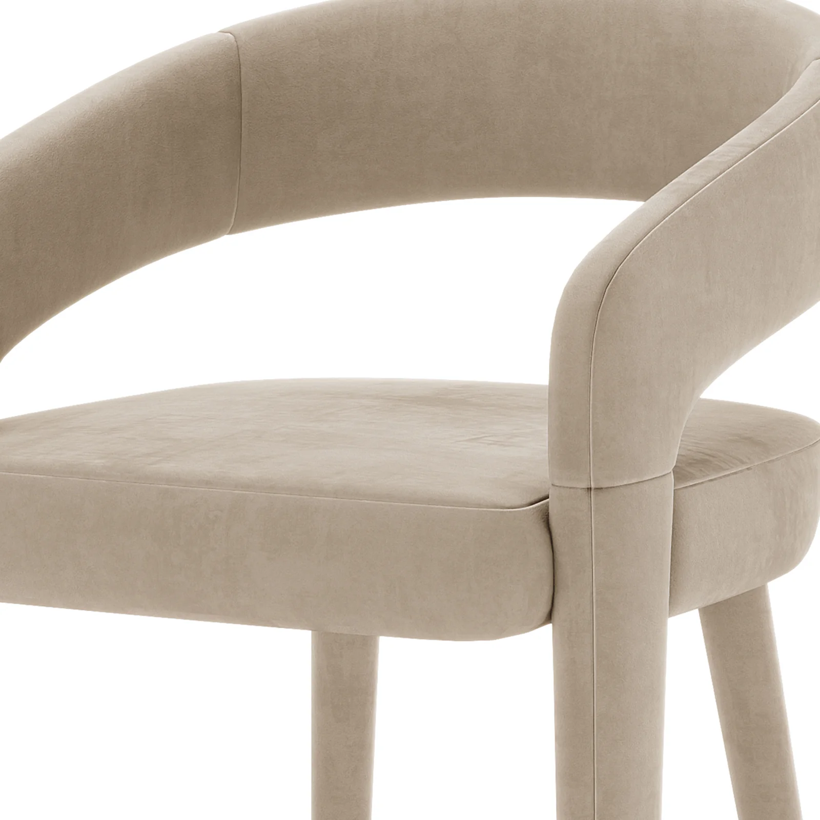 Eisha Velvet Bar Stool Set of 2 in Warm Grey - Image 8