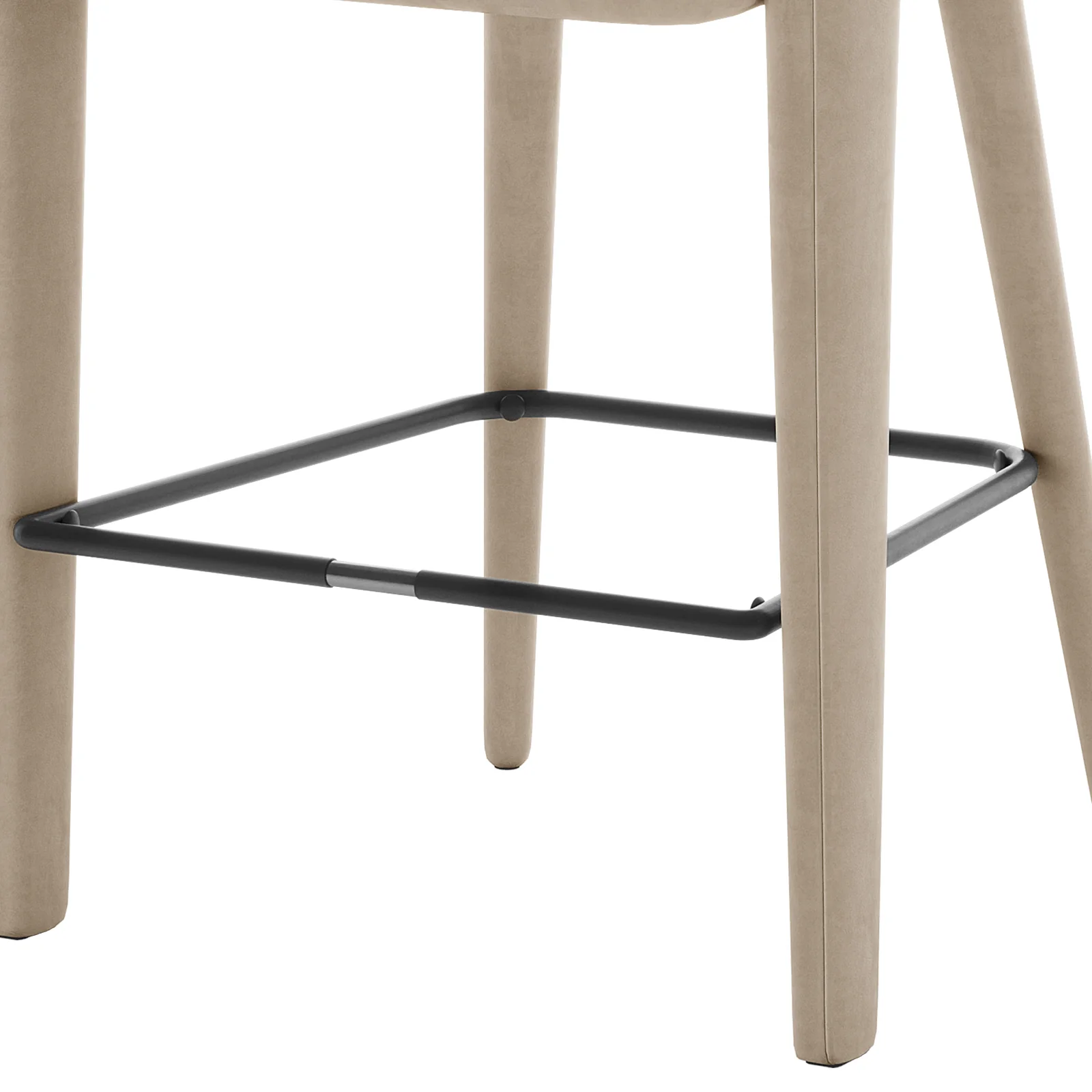 Eisha Velvet Bar Stool Set of 2 in Warm Grey - Image 9