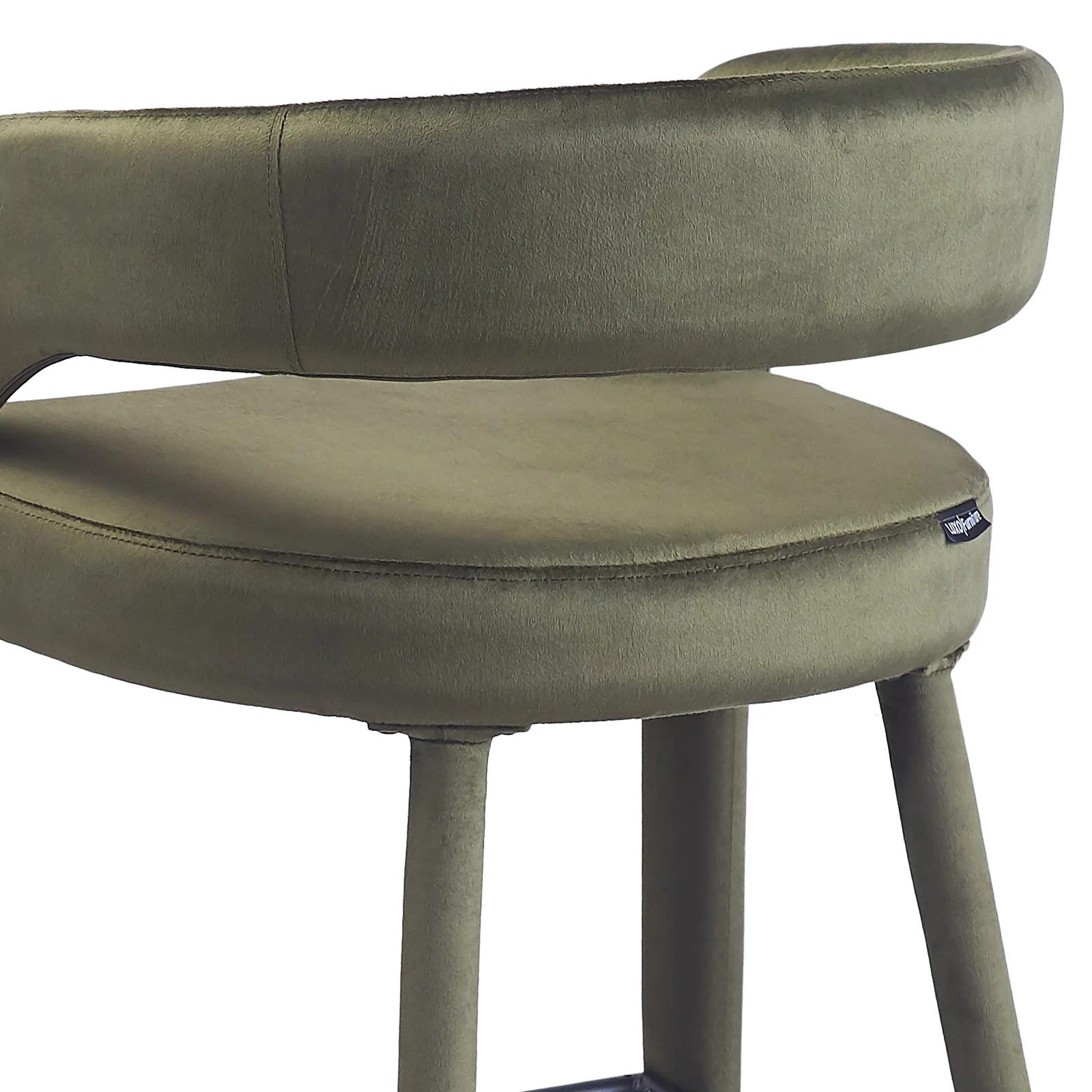 Eisha Velvet Bar Stool Set of 2 in Woodland Green - Image 10