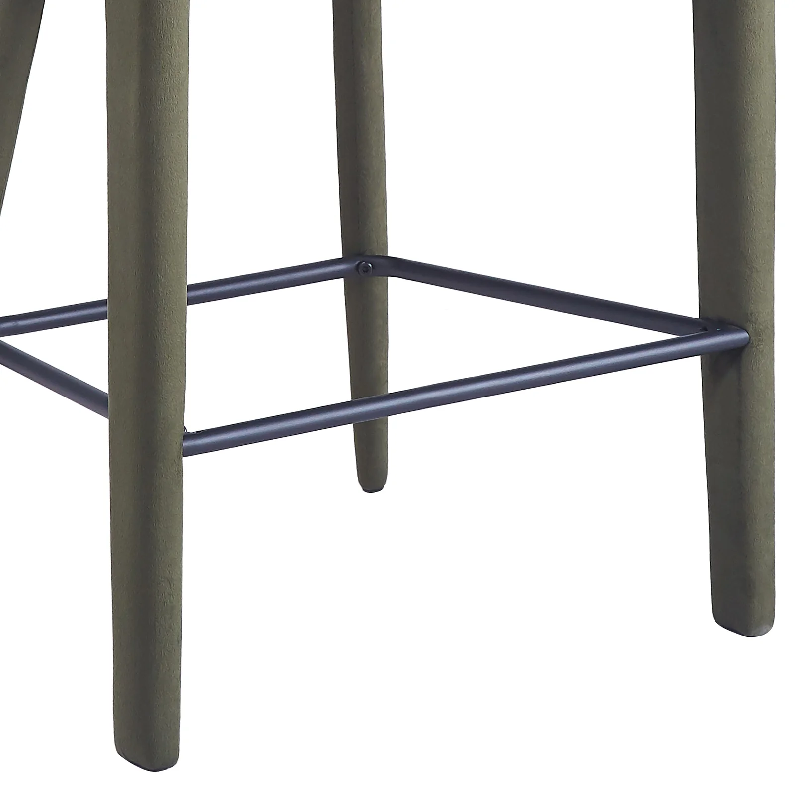 Eisha Velvet Bar Stool Set of 2 in Woodland Green - Image 11