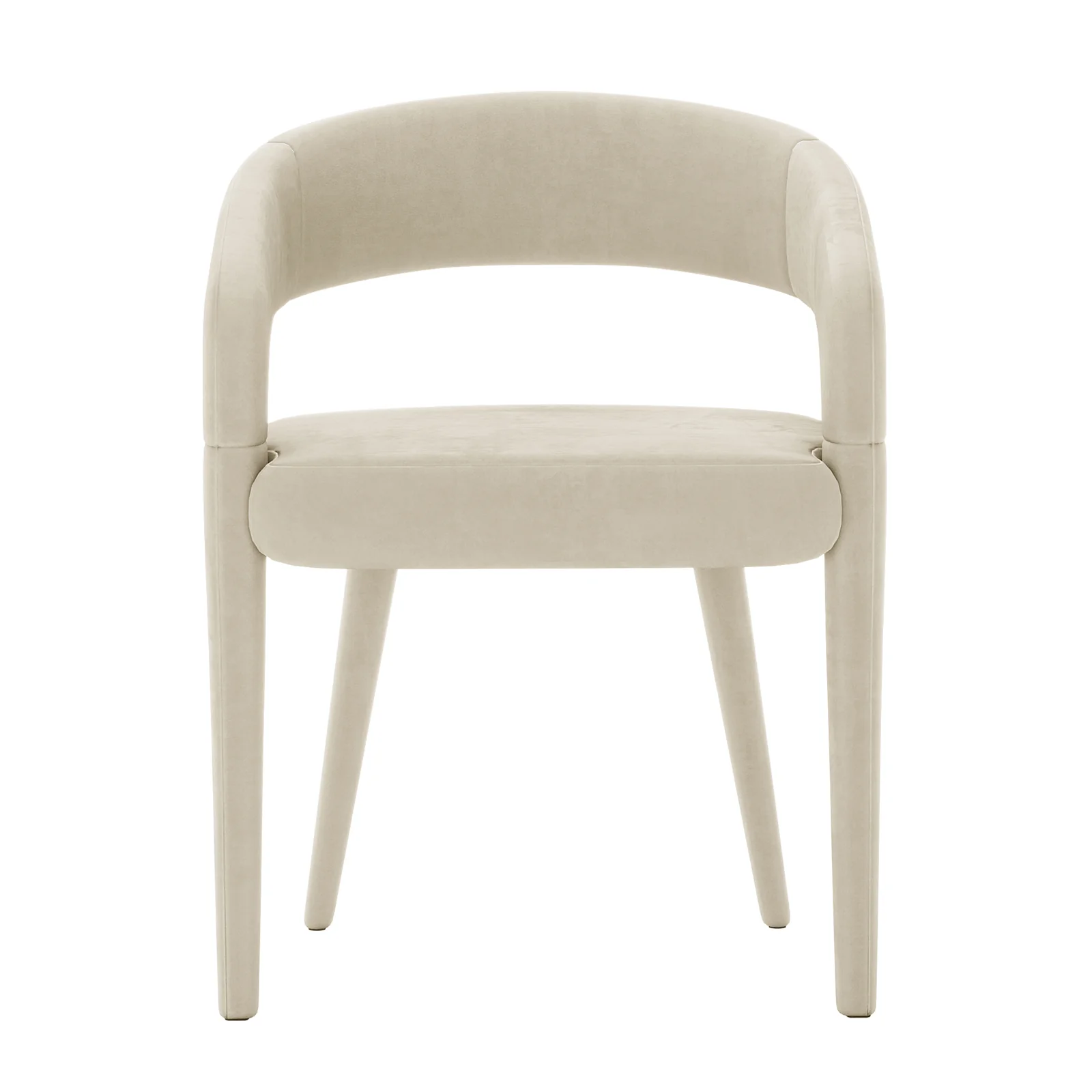 Eisha Velvet Dining Chair Set of 2 in Beige - Image 4