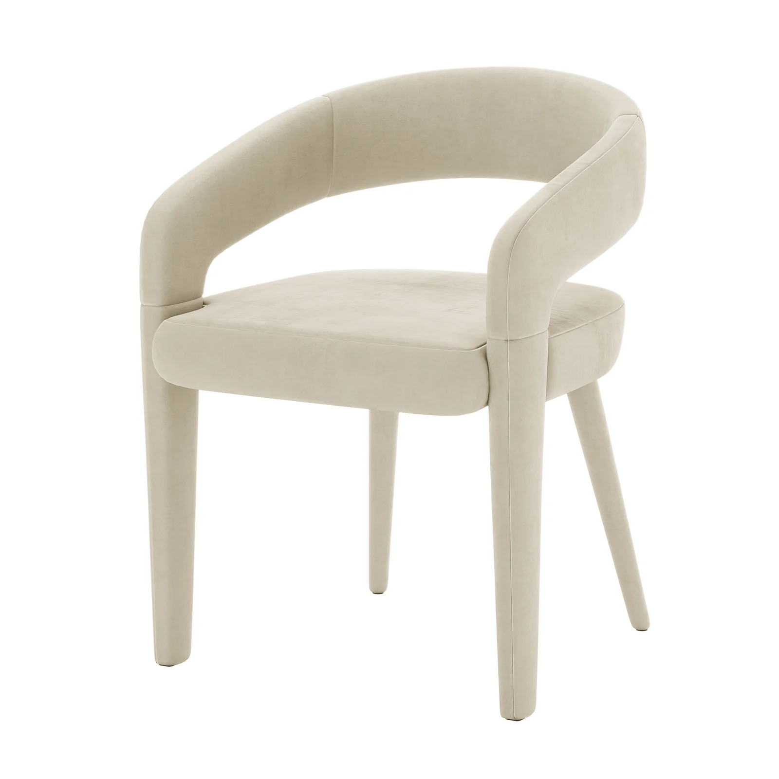 Eisha Velvet Dining Chair Set of 2 in Beige - Image 5
