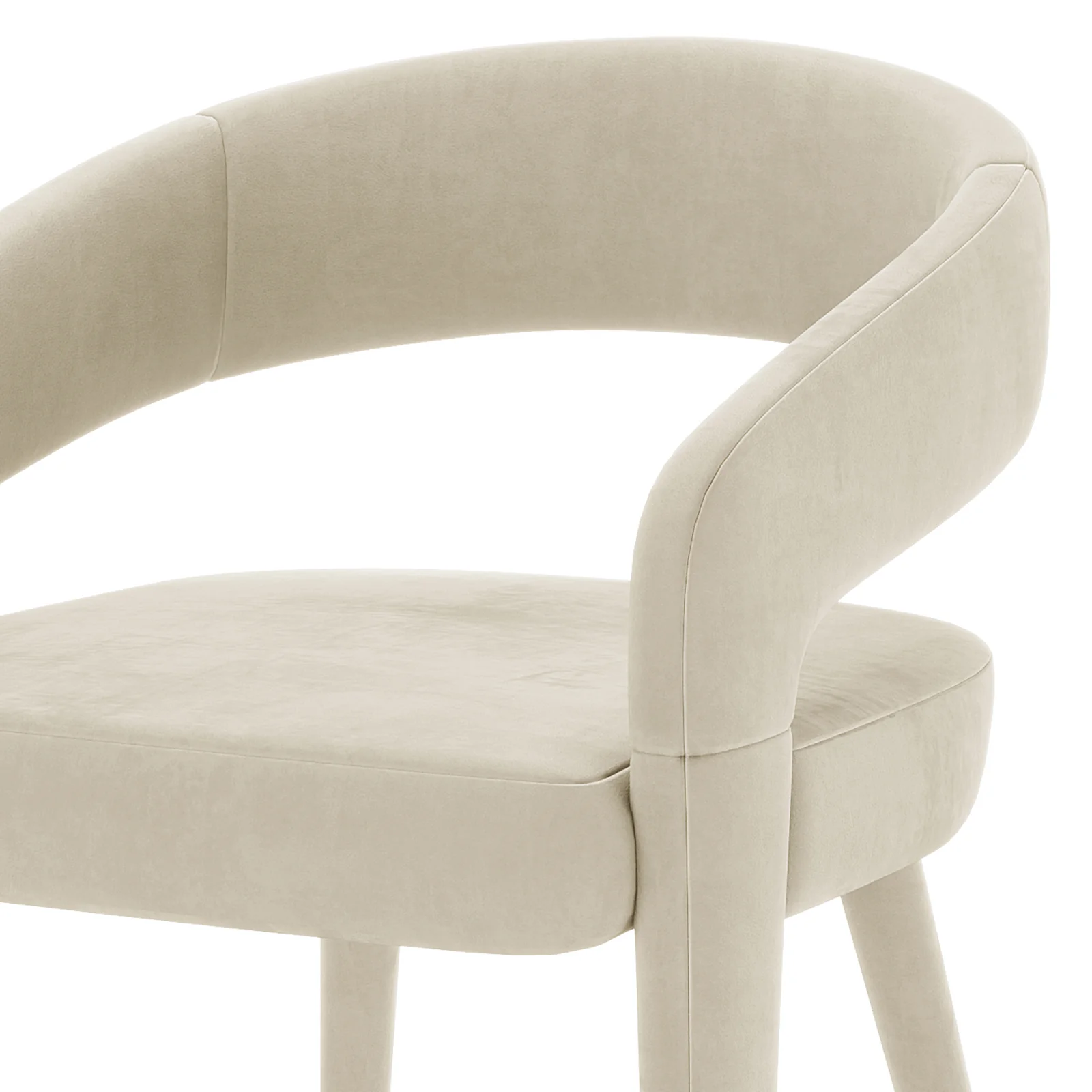 Eisha Velvet Dining Chair Set of 2 in Beige - Image 8