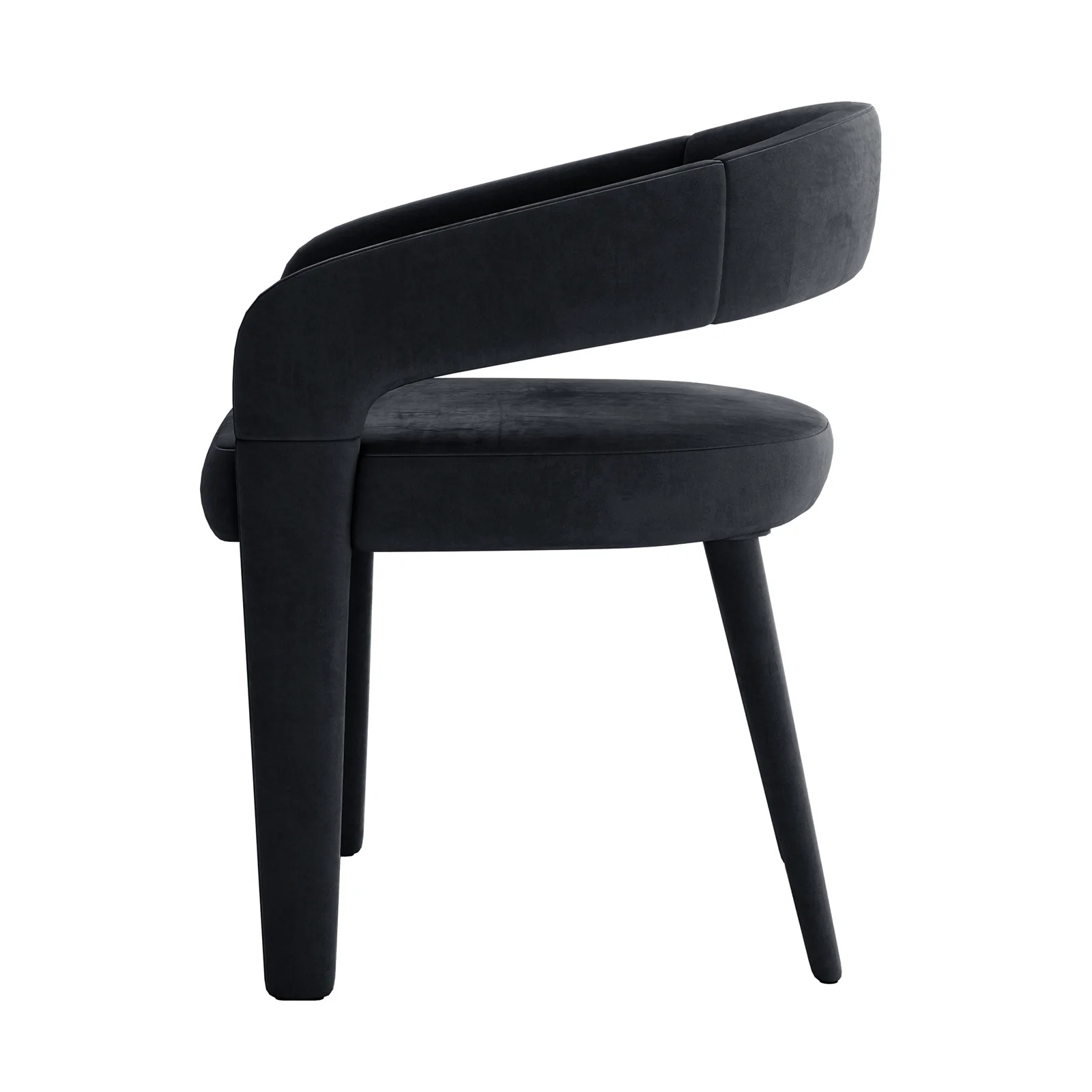 Eisha Velvet Dining Chair Set of 2 in Black - Image 6