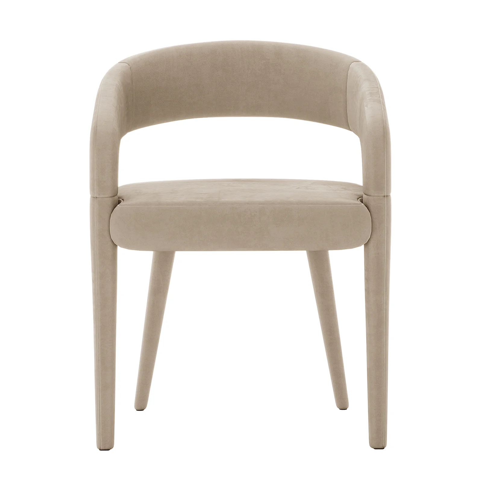 Eisha Velvet Dining Chair Set of 2 in Warm Grey - Image 4