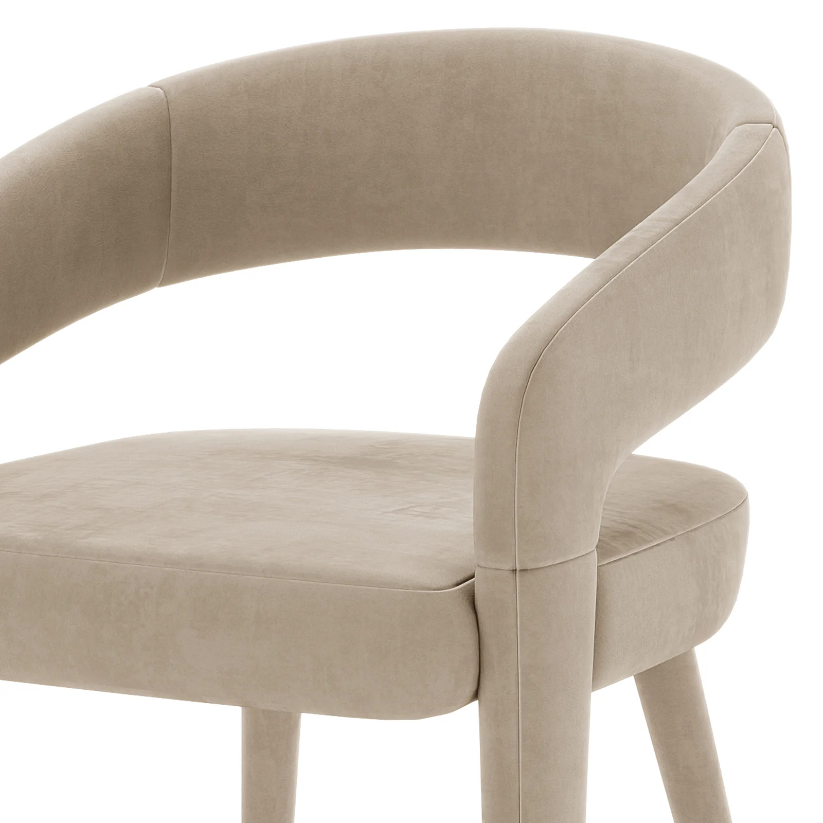 Eisha Velvet Dining Chair Set of 2 in Warm Grey - Image 8