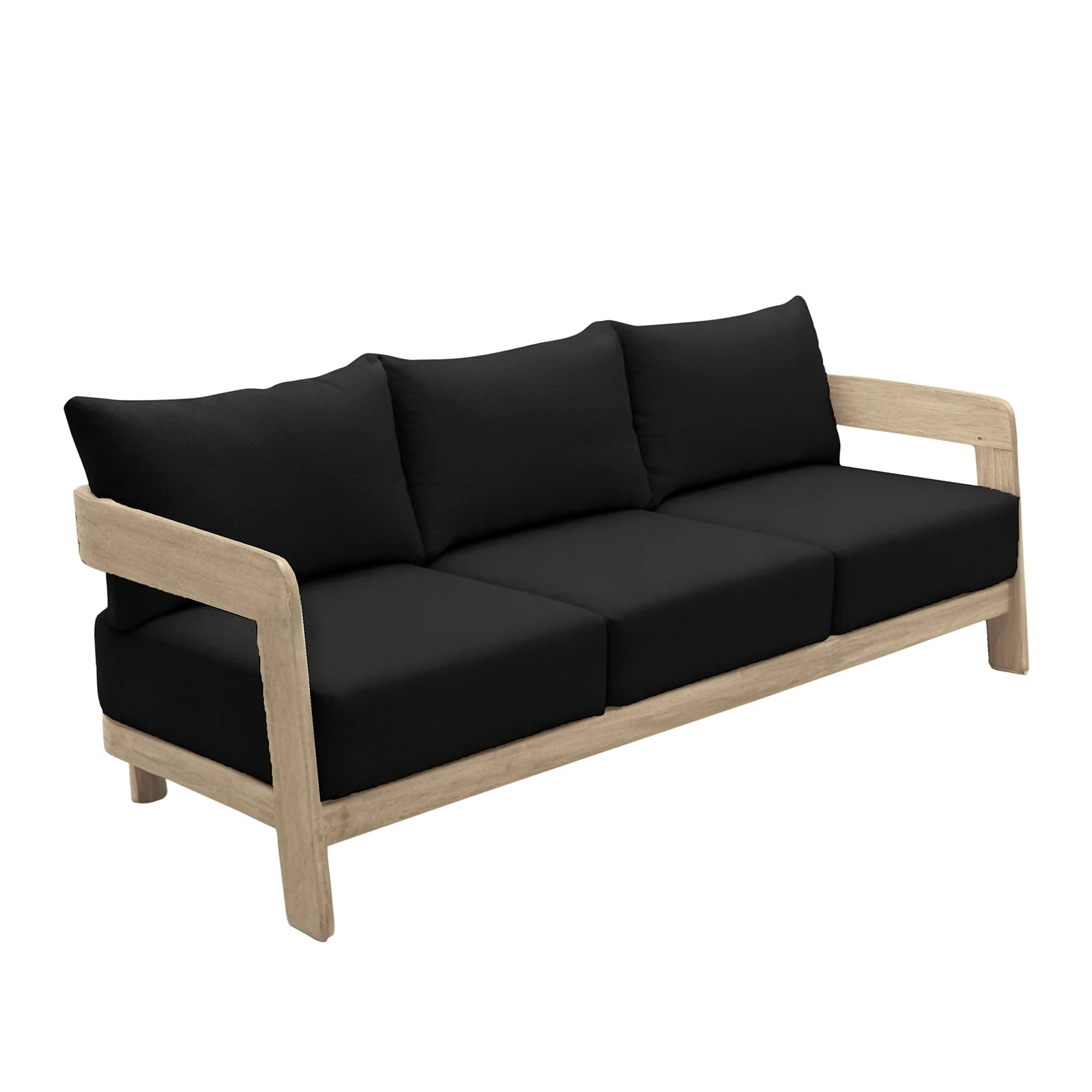 Elani 5 Seater Acacia Hardwood Outdoor Sofa Set in Black - Image 10