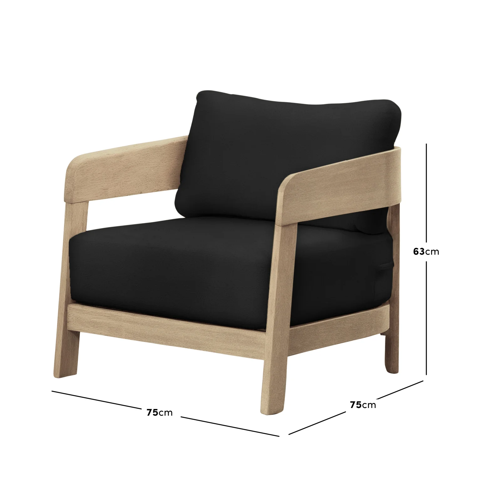 Elani 5 Seater Acacia Hardwood Outdoor Sofa Set in Black - Image 4