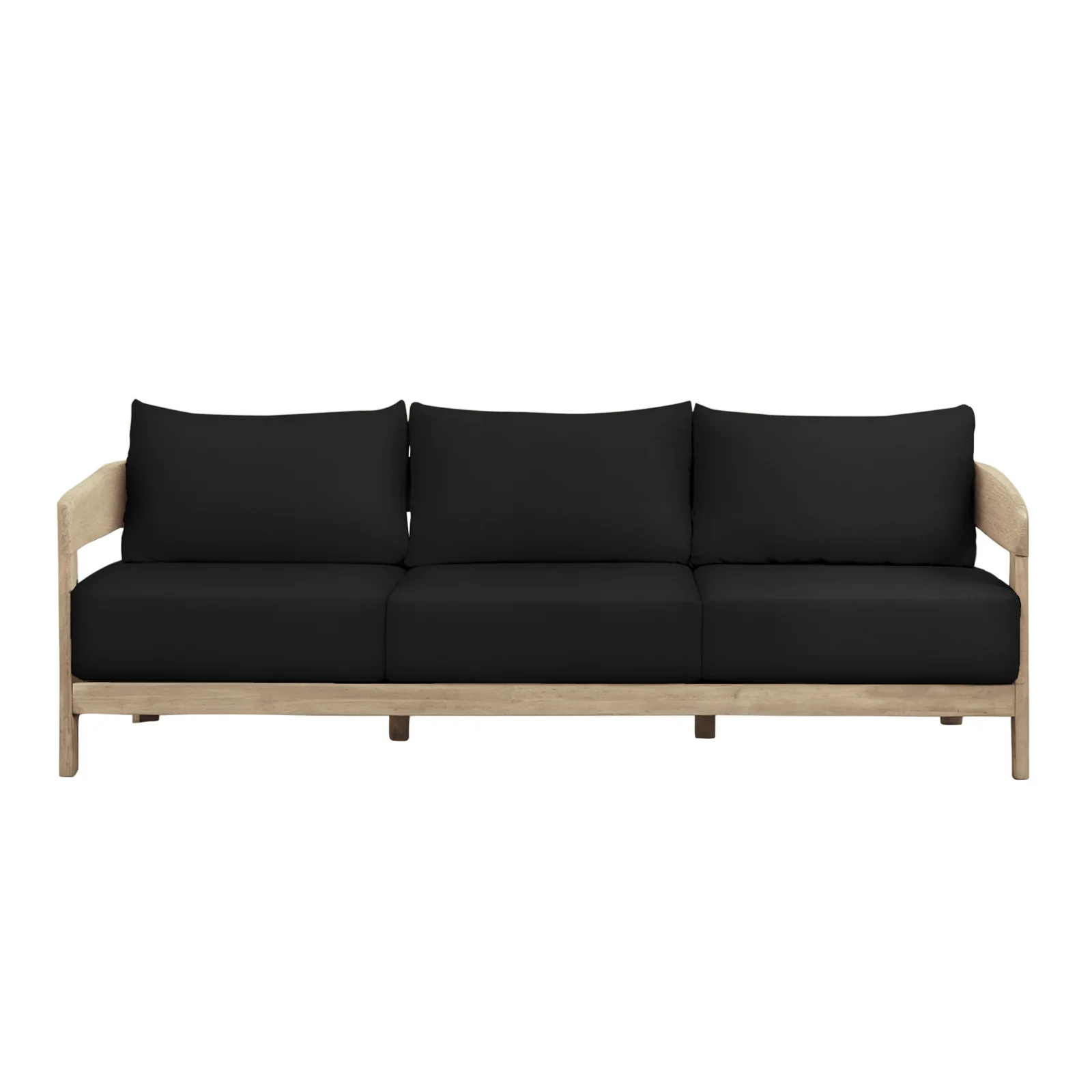 Elani 5 Seater Acacia Hardwood Outdoor Sofa Set in Black - Image 9