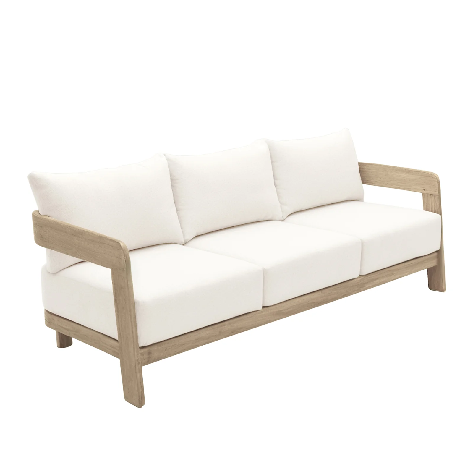 Elani 5 Seater Acacia Hardwood Outdoor Sofa Set in Cream - Image 10