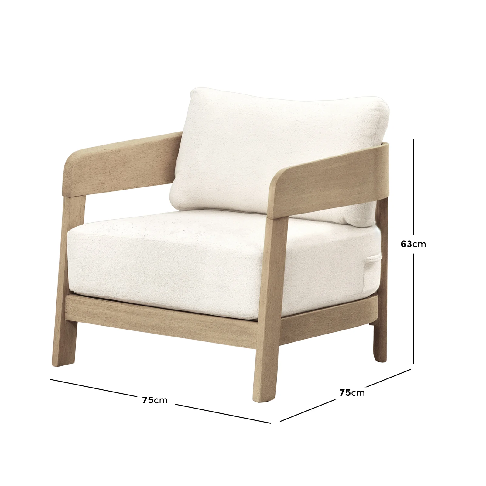 Elani 5 Seater Acacia Hardwood Outdoor Sofa Set in Cream - Image 4