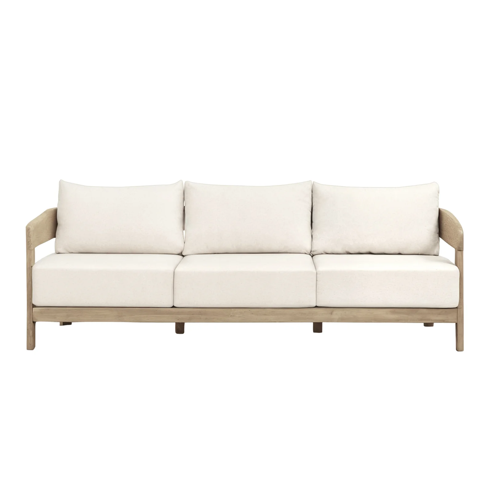 Elani 5 Seater Acacia Hardwood Outdoor Sofa Set in Cream - Image 9