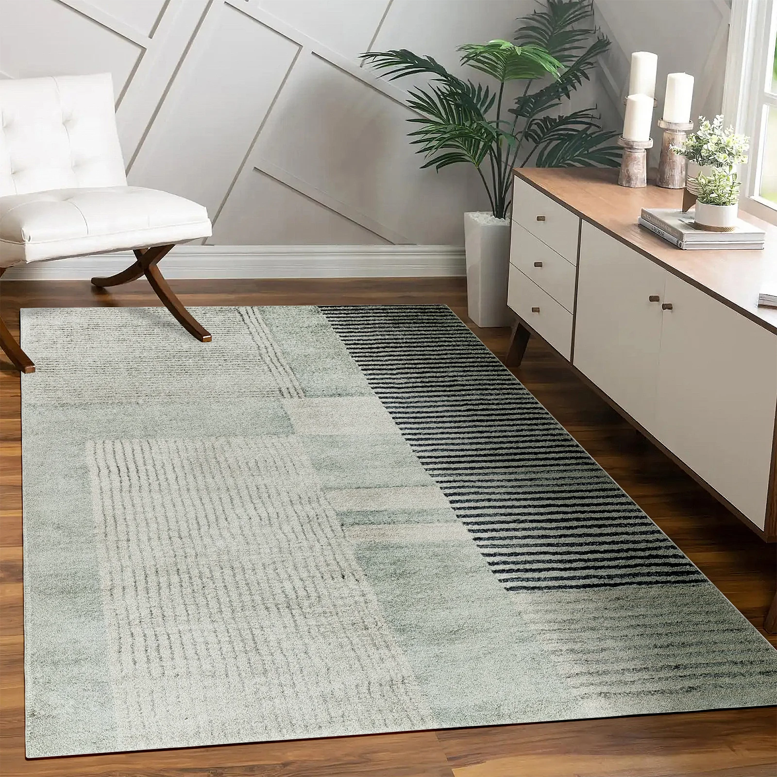 Elimas 160x230cm Soft Contemporary Printed Floor Rug - Image 3