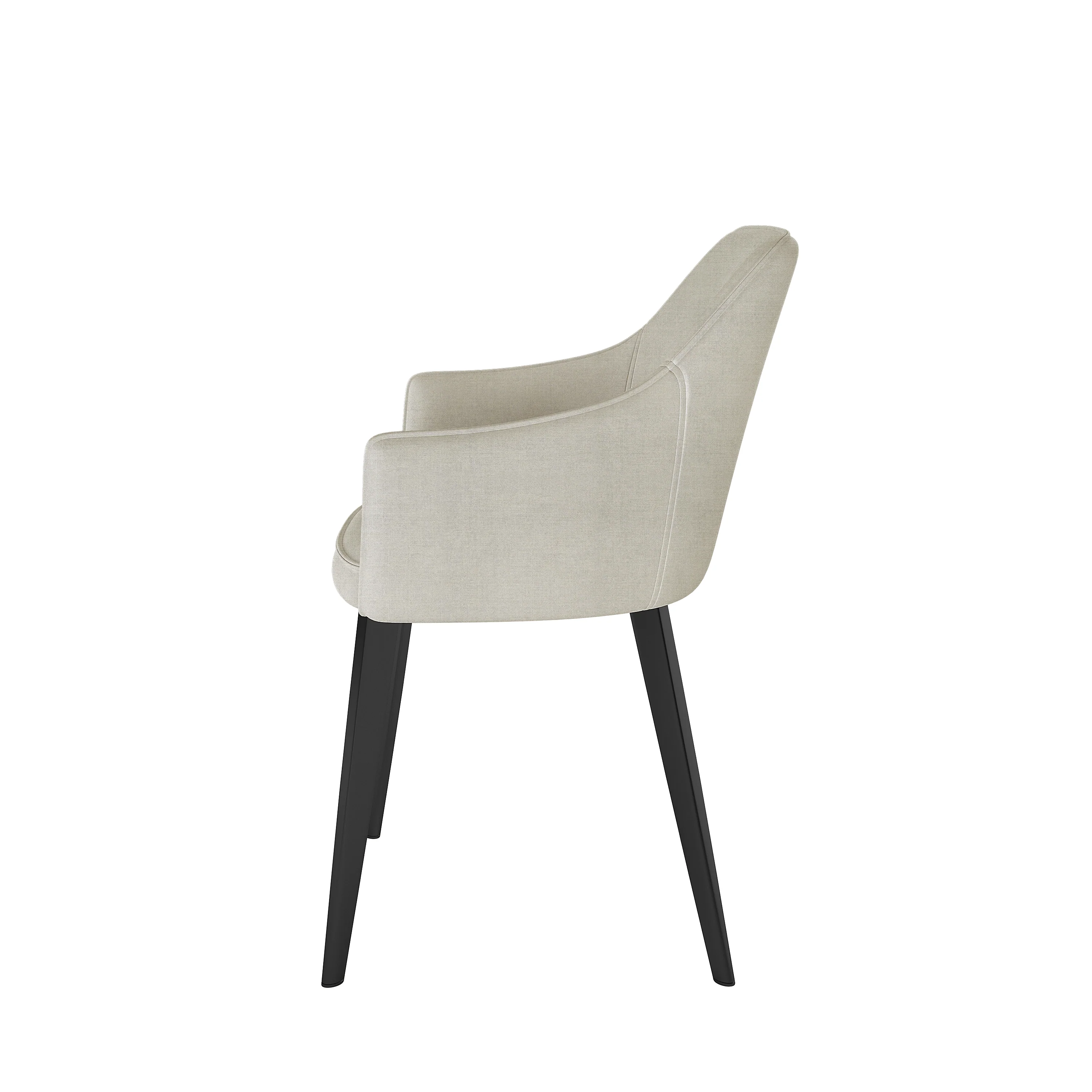 Ella Linen Dining Chair Set of 2 in Cream White - Image 6