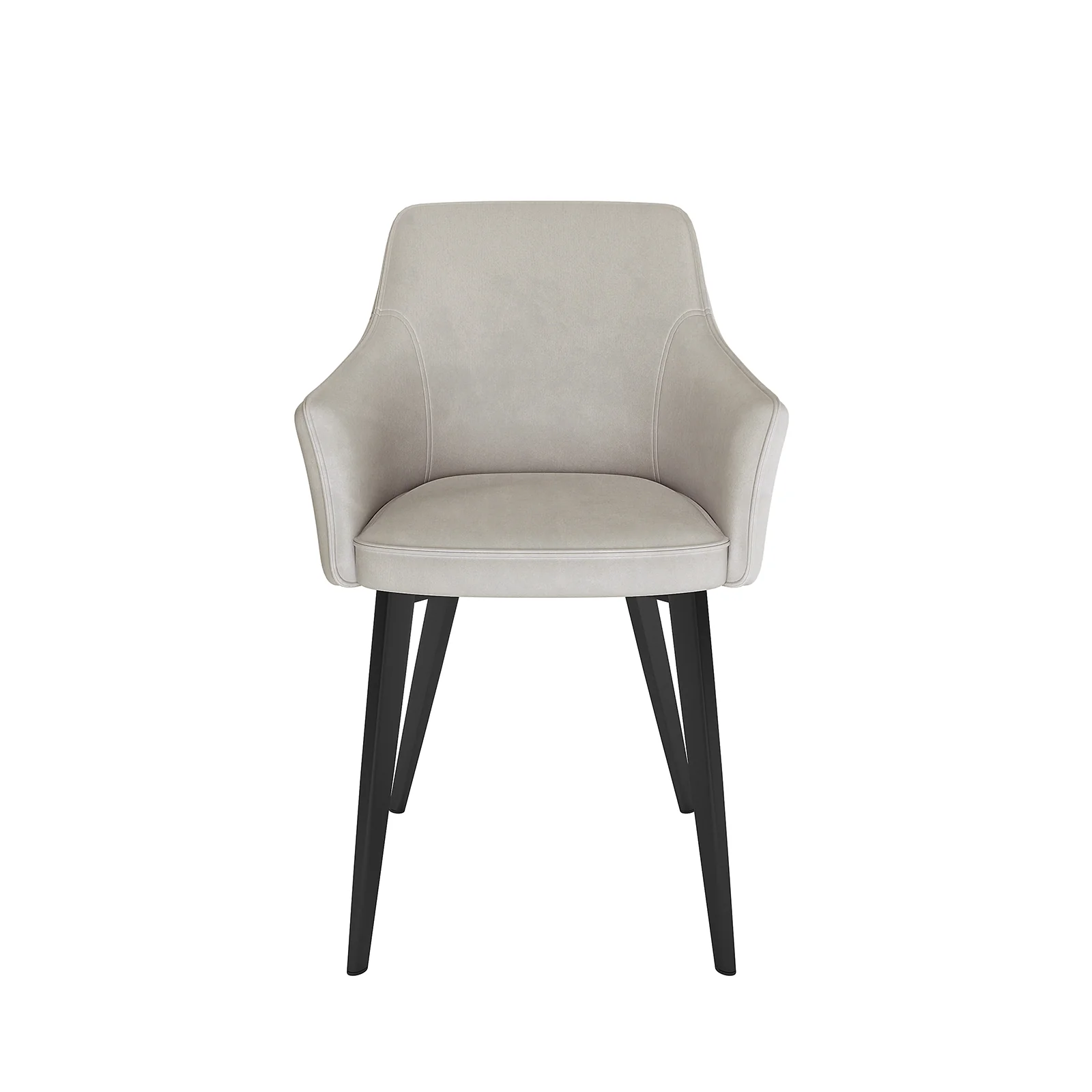 Ella Velvet Dining Chair Set of 2 in Light Grey - Image 4