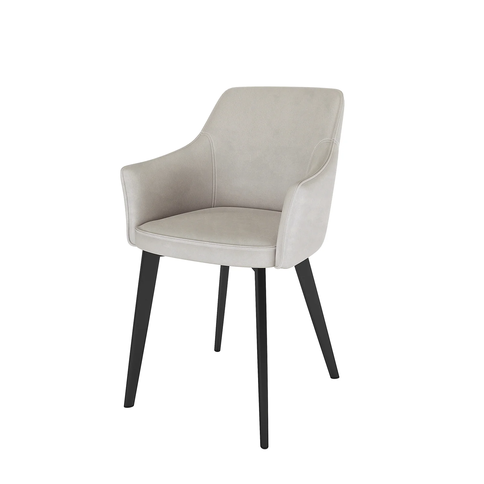 Ella Velvet Dining Chair Set of 2 in Light Grey - Image 5