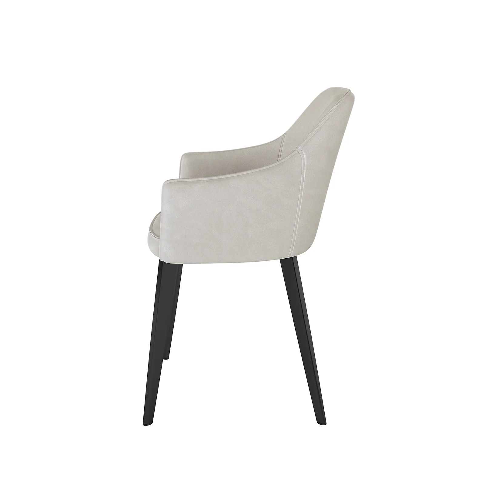 Ella Velvet Dining Chair Set of 2 in Light Grey - Image 6