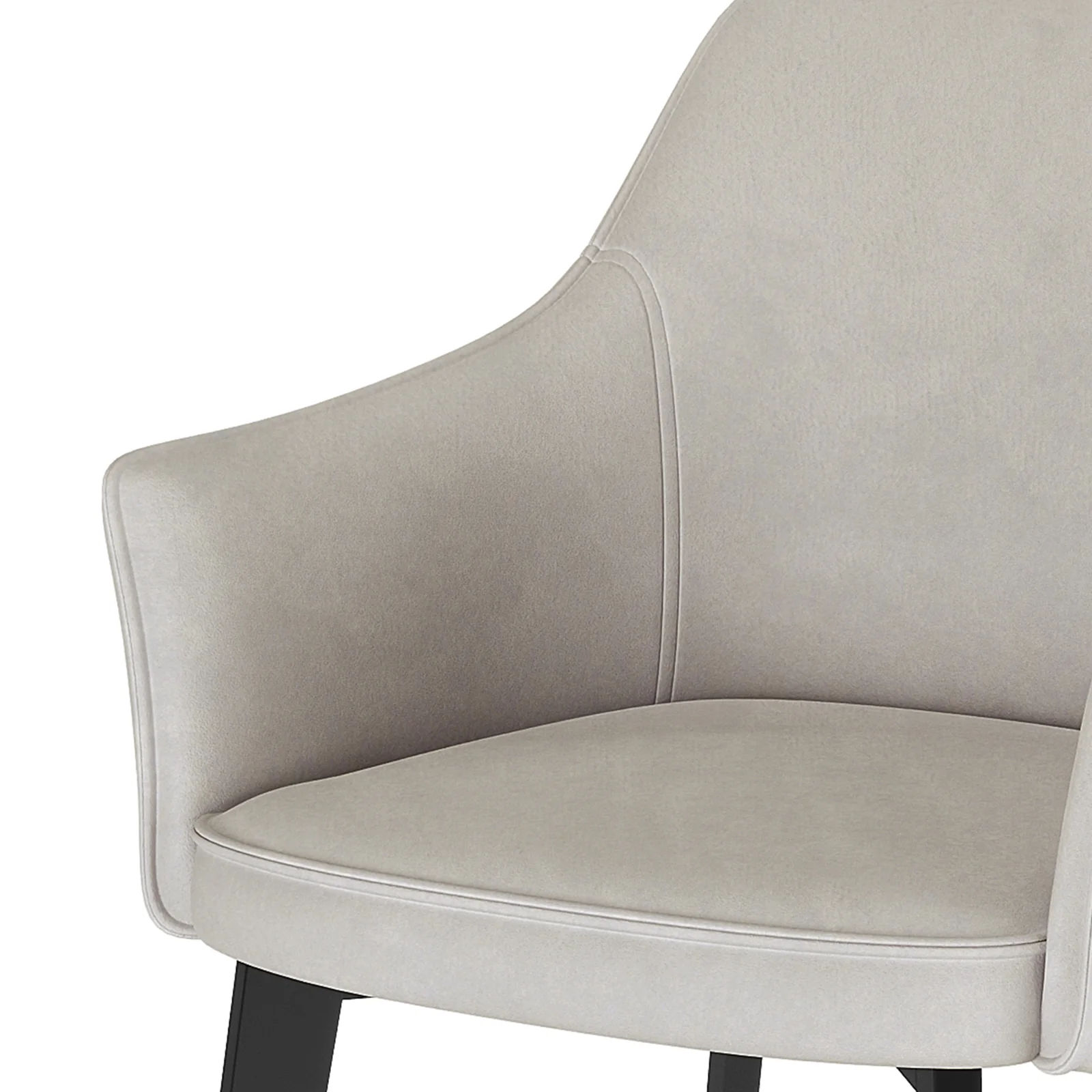 Ella Velvet Dining Chair Set of 2 in Light Grey - Image 7