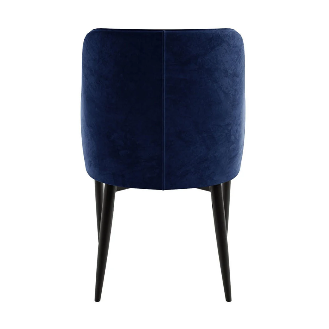Elly Curved Velvet Dining Chairs Set of 2 in Dark Navy - Image 6
