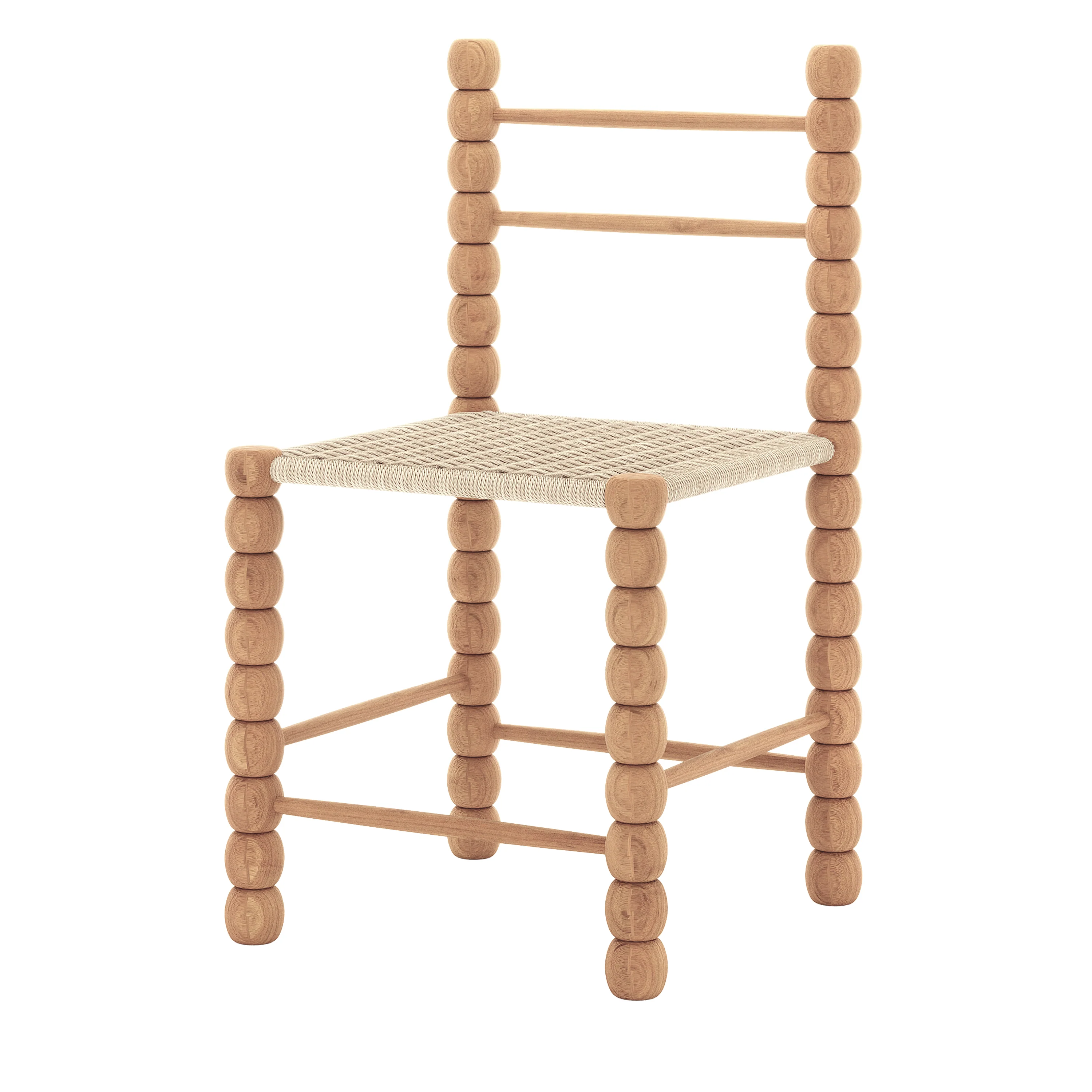 Em Hardwood Bobbin Dining Chair Set of 2 in Natural - Image 6