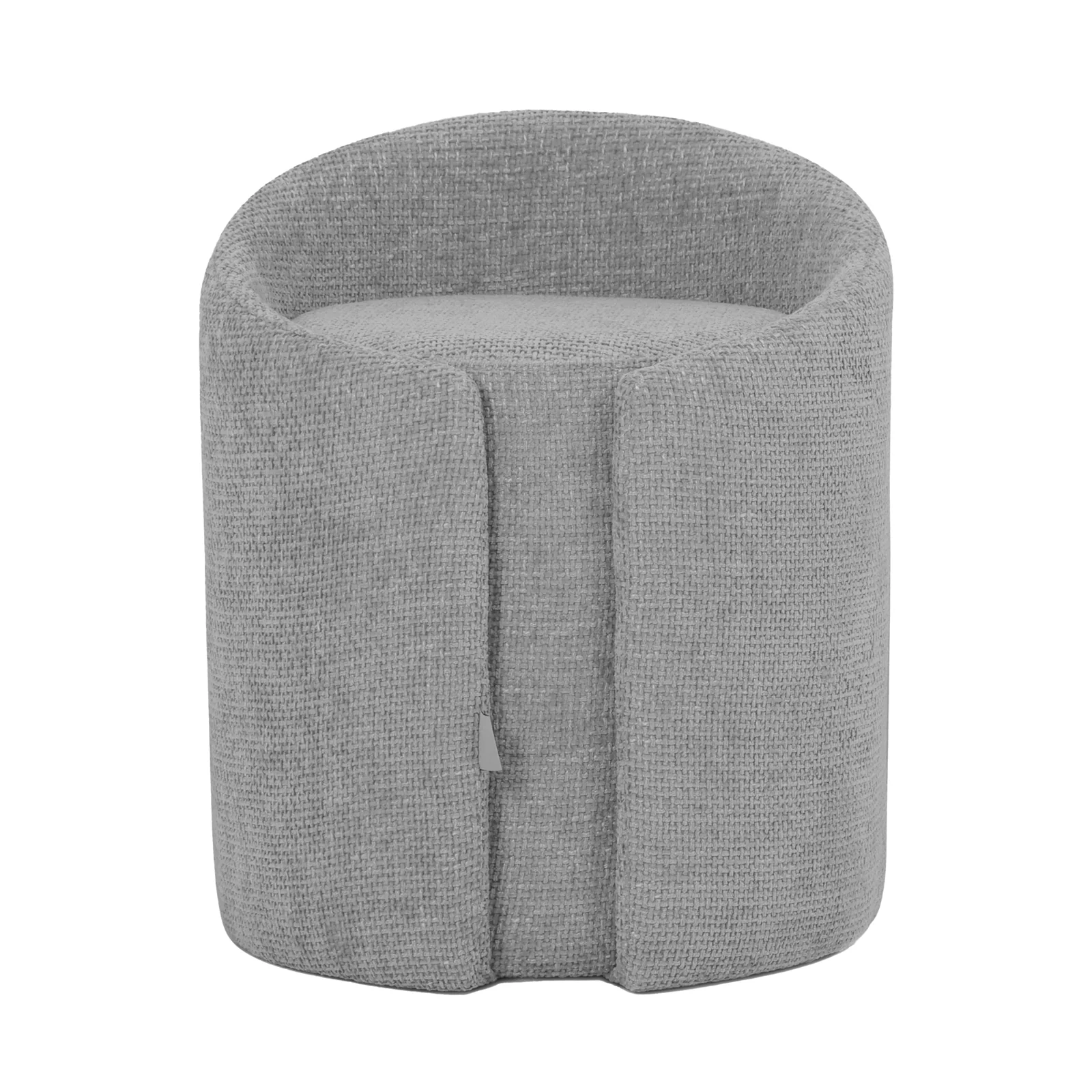 Emiken Chenille Fabric Ottoman Stool in Warm Grey