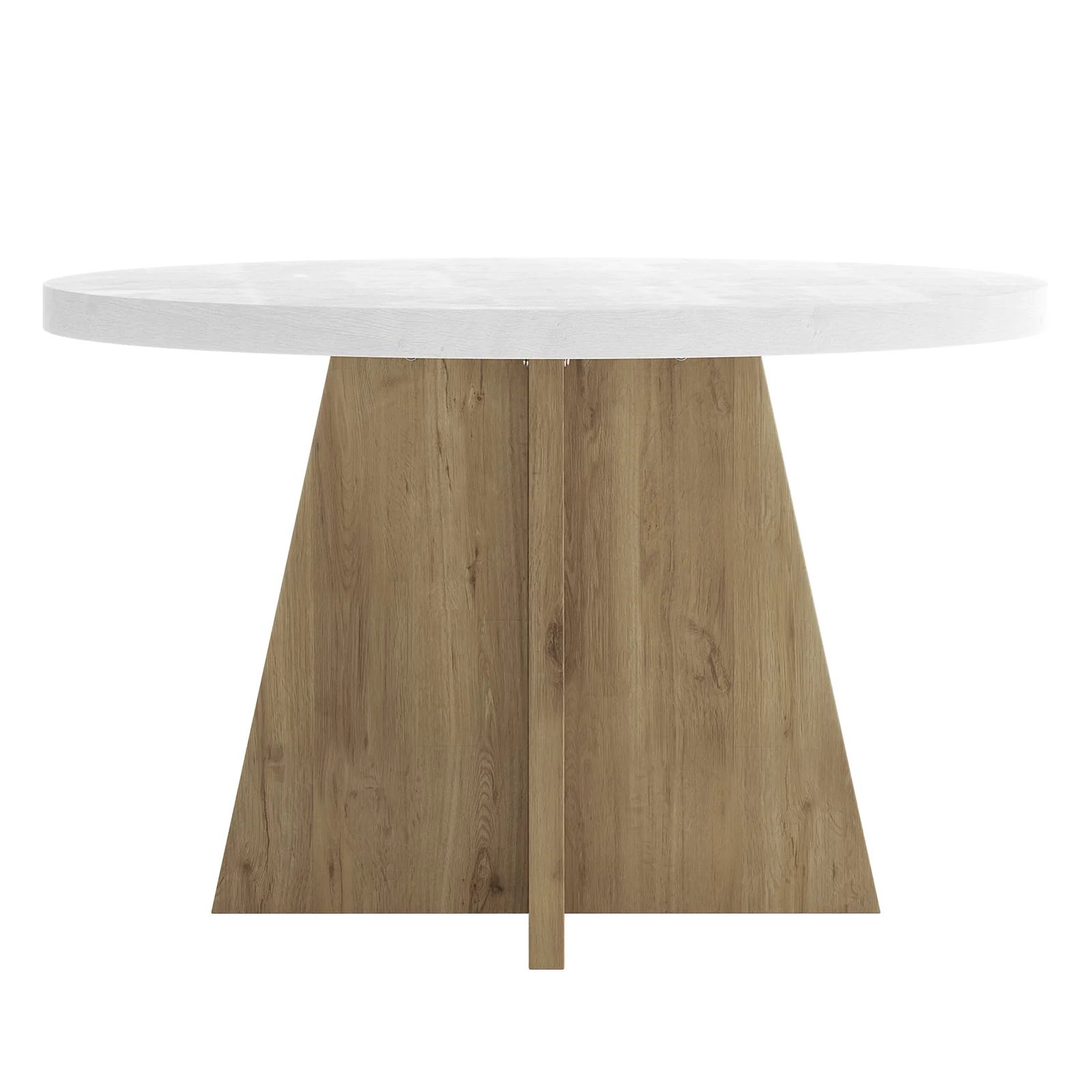 Enid 120cm 4 Seater Round Dining Table in White - Image 4