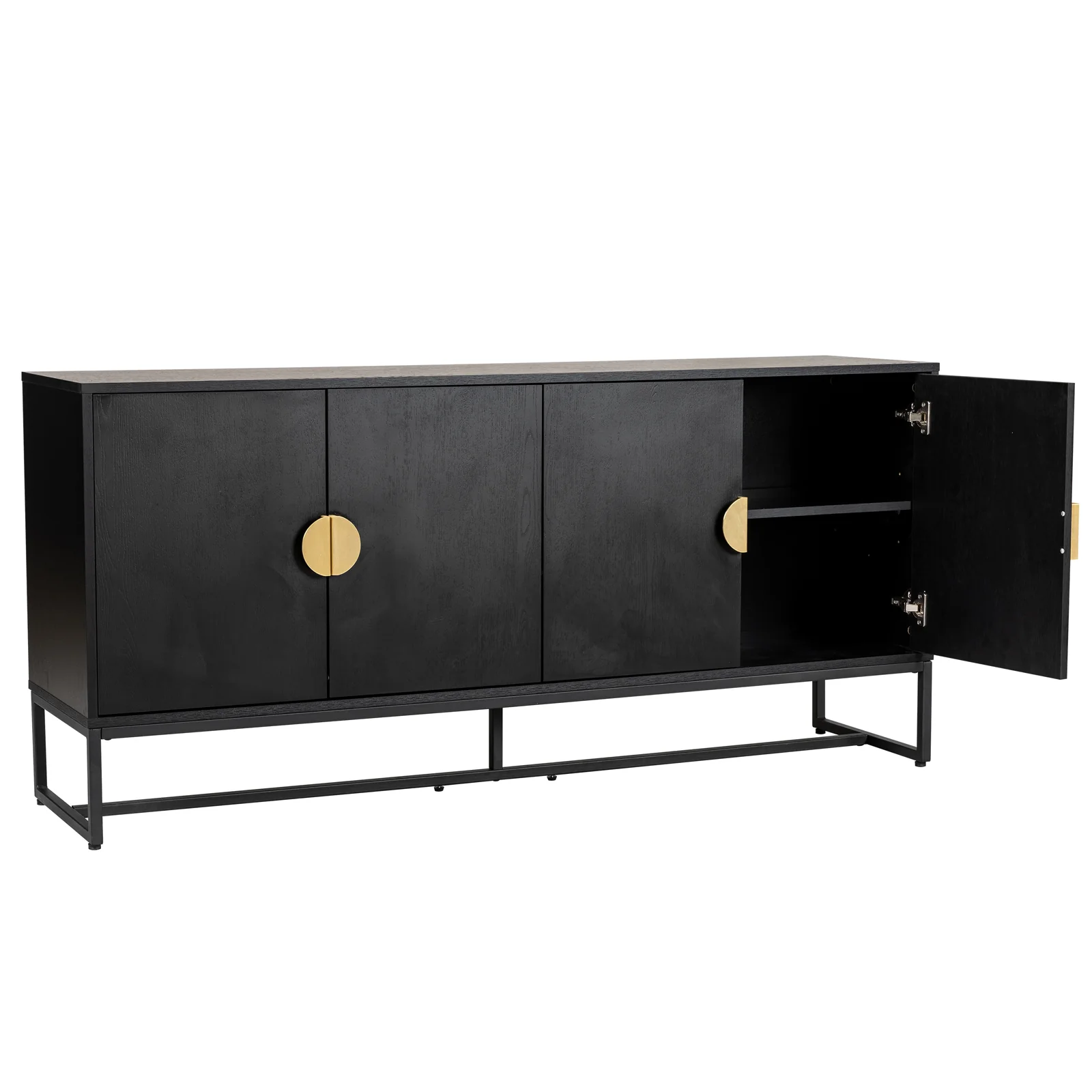 Erick 160cm 4-Door Storage Buffet Sideboard in Black - Image 5