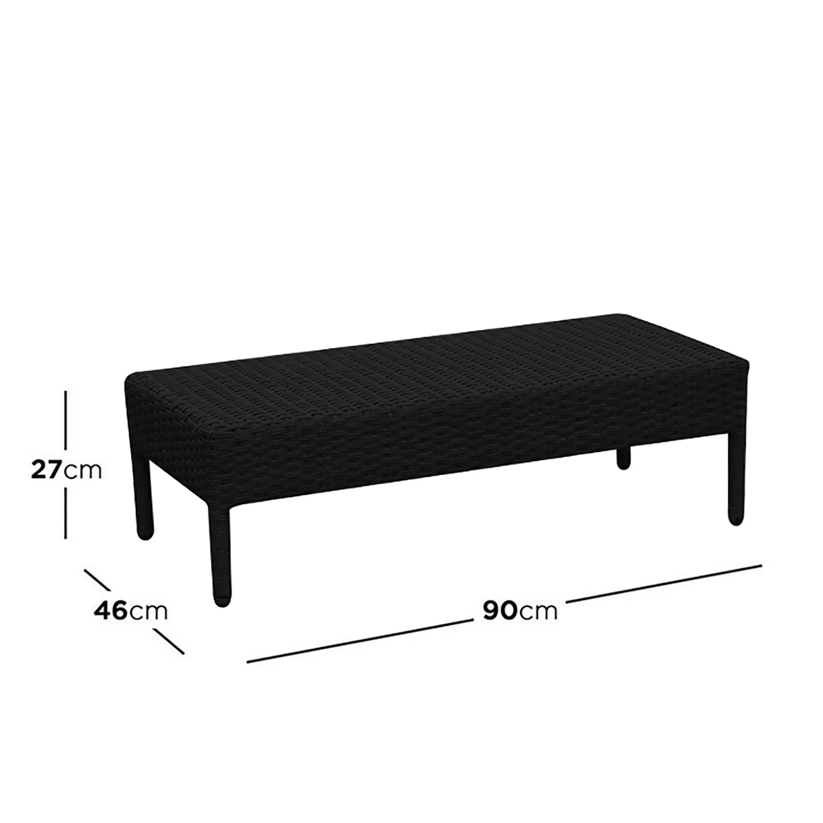 Erith Round Wicker Outdoor Daybed in Light Grey & Black - Image 4
