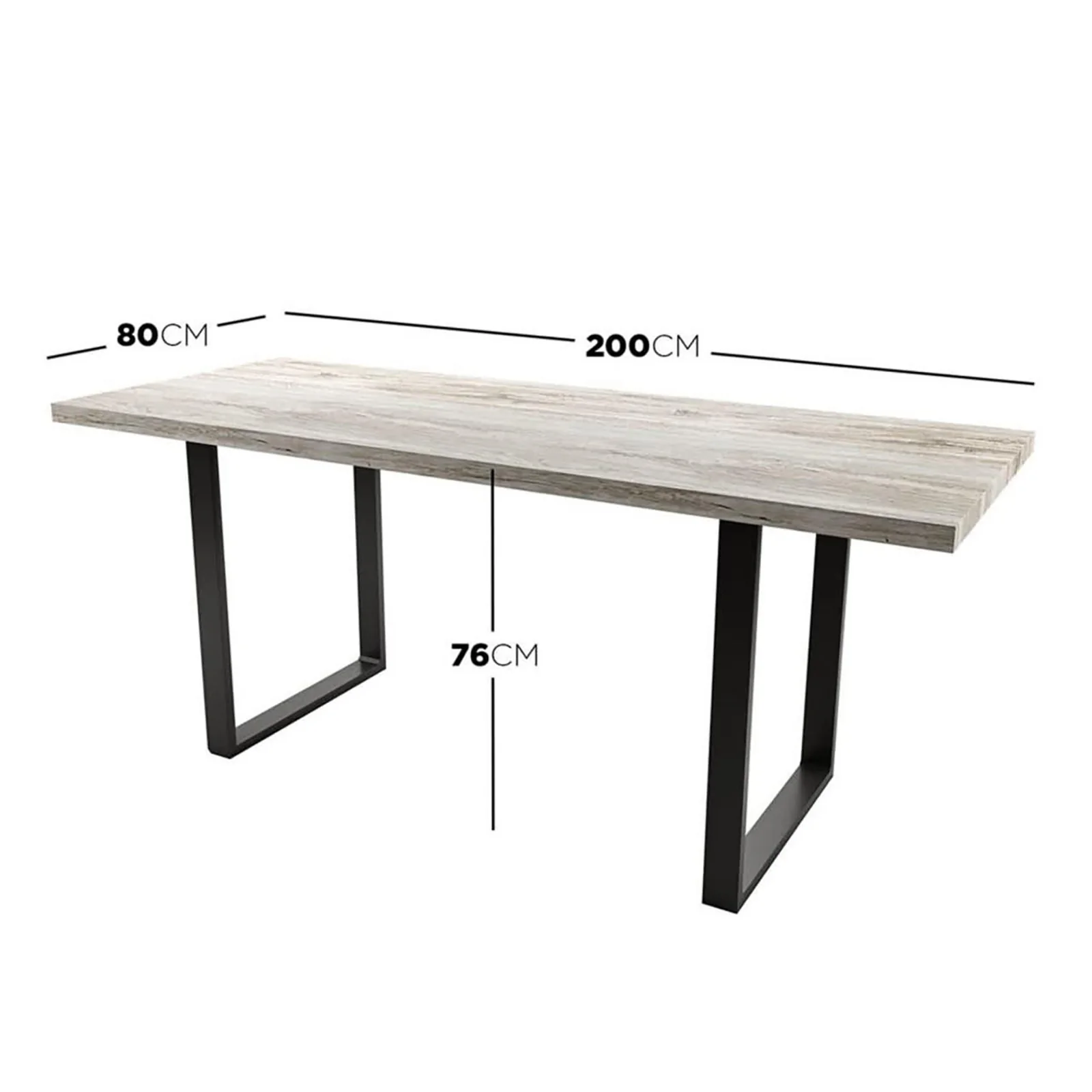 Ernest & Ella 6 Seater Industrial Dining Set in Light Grey - Image 11
