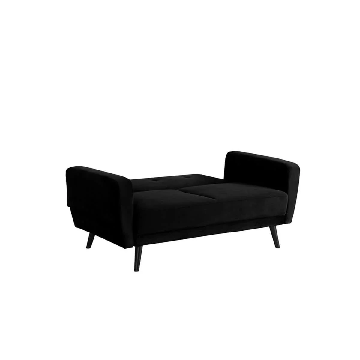Esben 2-Seater Velvet Sofa Bed in Black - Image 4