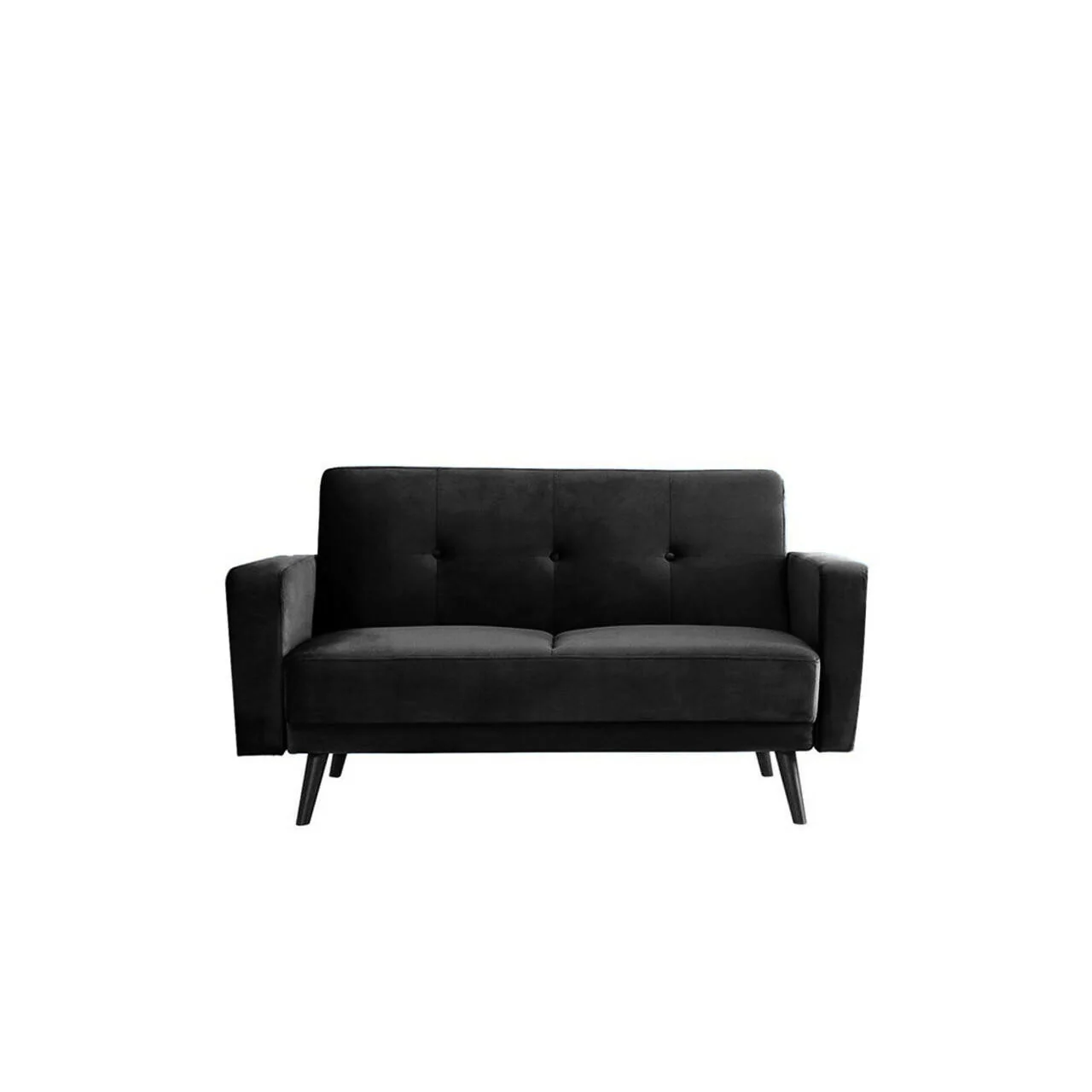 Esben 2-Seater Velvet Sofa Bed in Black - Image 5