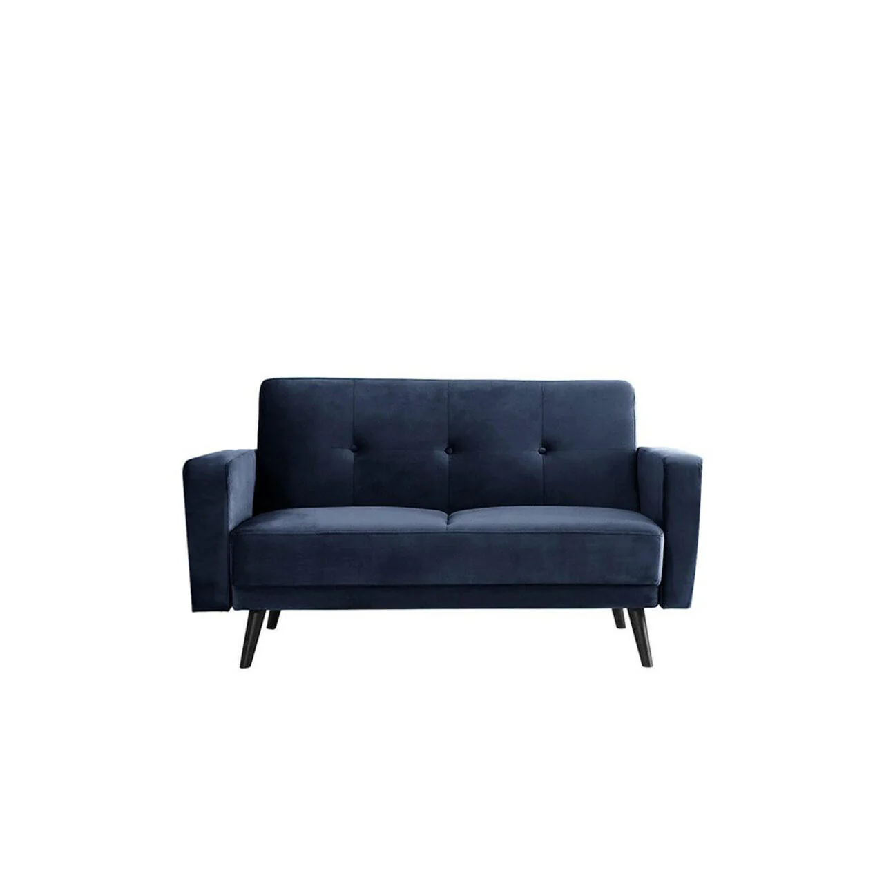 Esben 2-Seater Velvet Sofa Bed in Navy Blue - Image 7