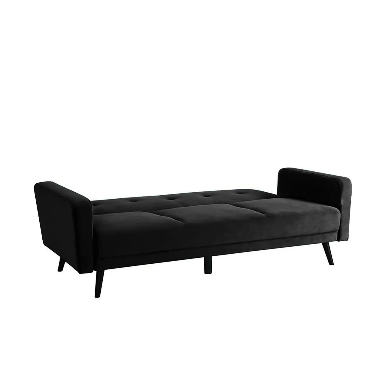 Esben 3-Seater Velvet Sofa Bed in Black - Image 7