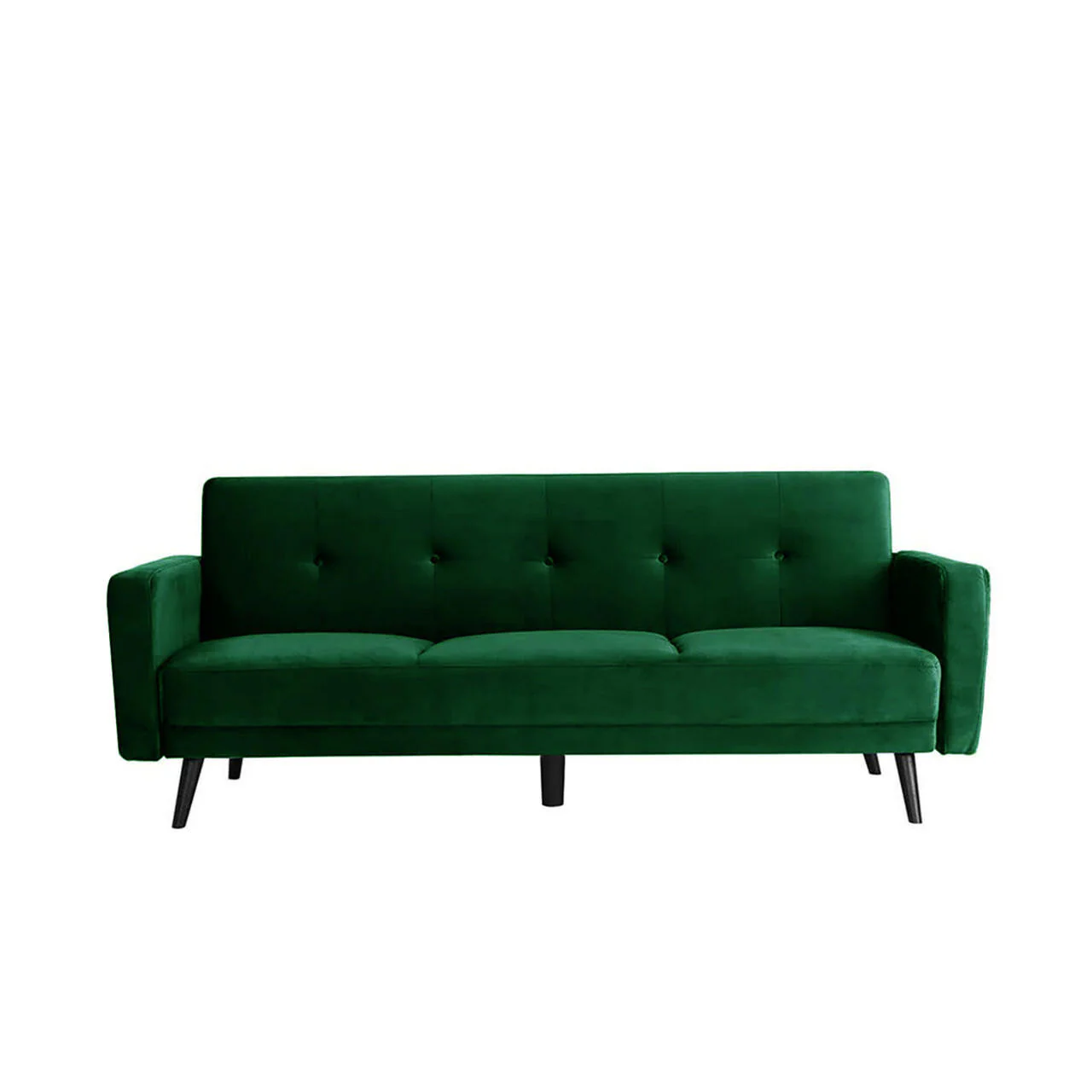 Esben 3-Seater Velvet Sofa Bed in Forest Green - Image 3