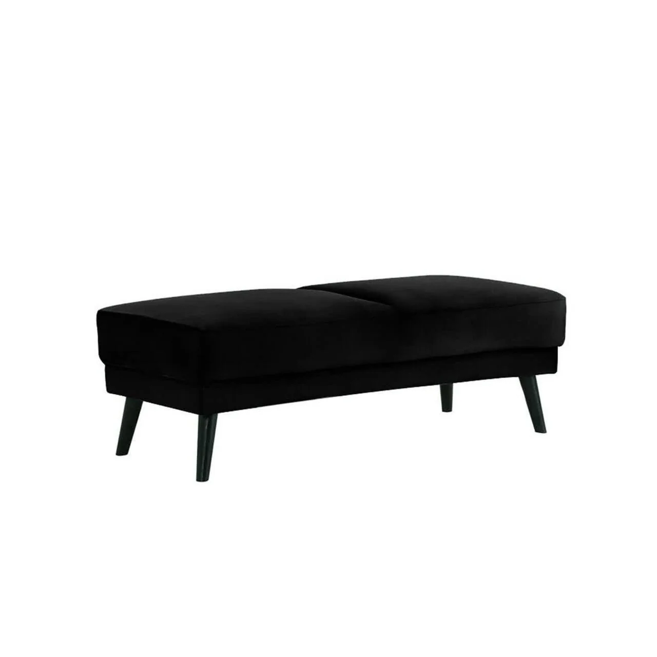Esben 6-Seater Velvet Sofa Set with Ottoman in Black - Image 12