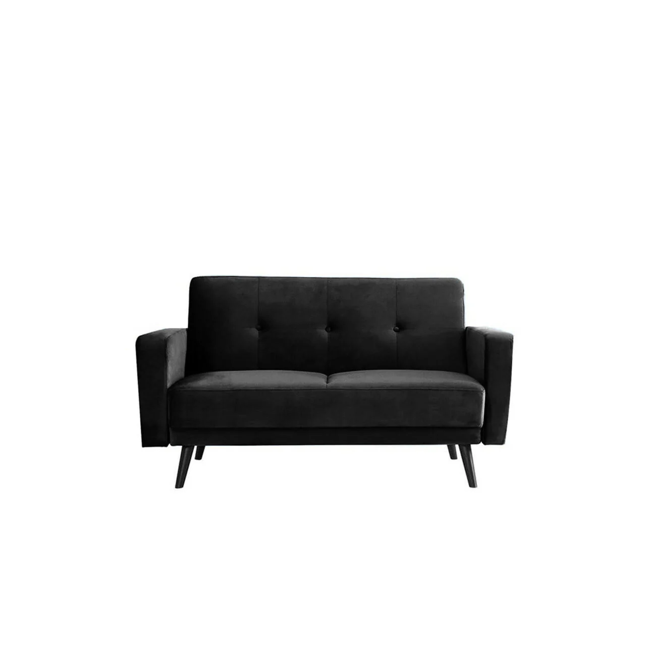 Esben 6-Seater Velvet Sofa Set with Ottoman in Black - Image 3
