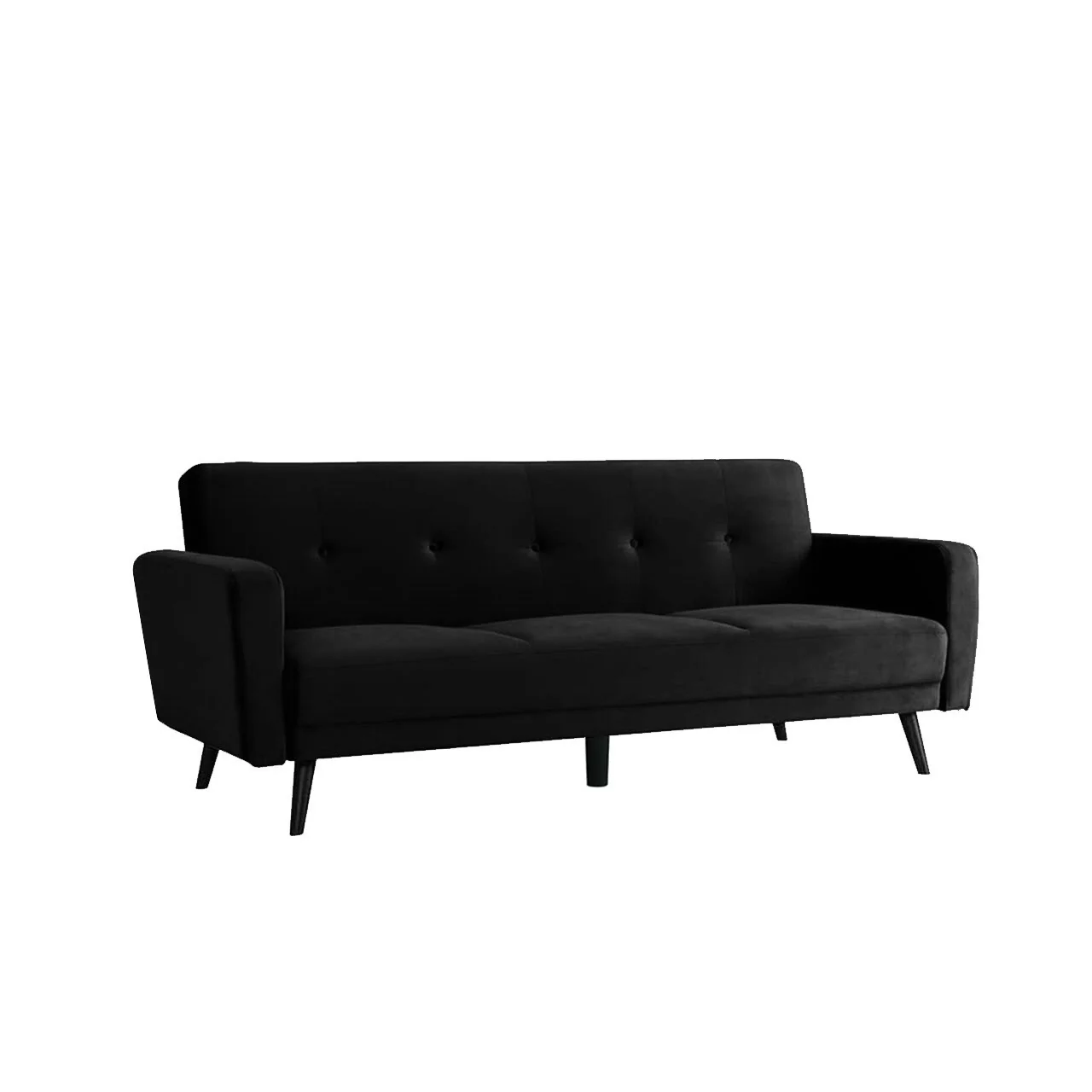 Esben 6-Seater Velvet Sofa Set with Ottoman in Black - Image 6