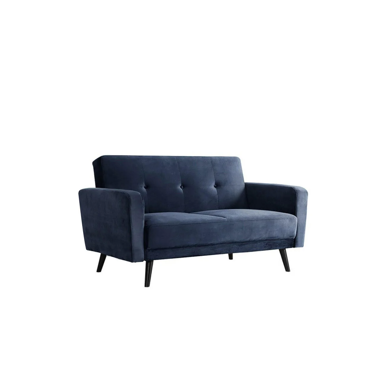 Esben 6-Seater Velvet Sofa Set with Ottoman in Navy Blue - Image 3