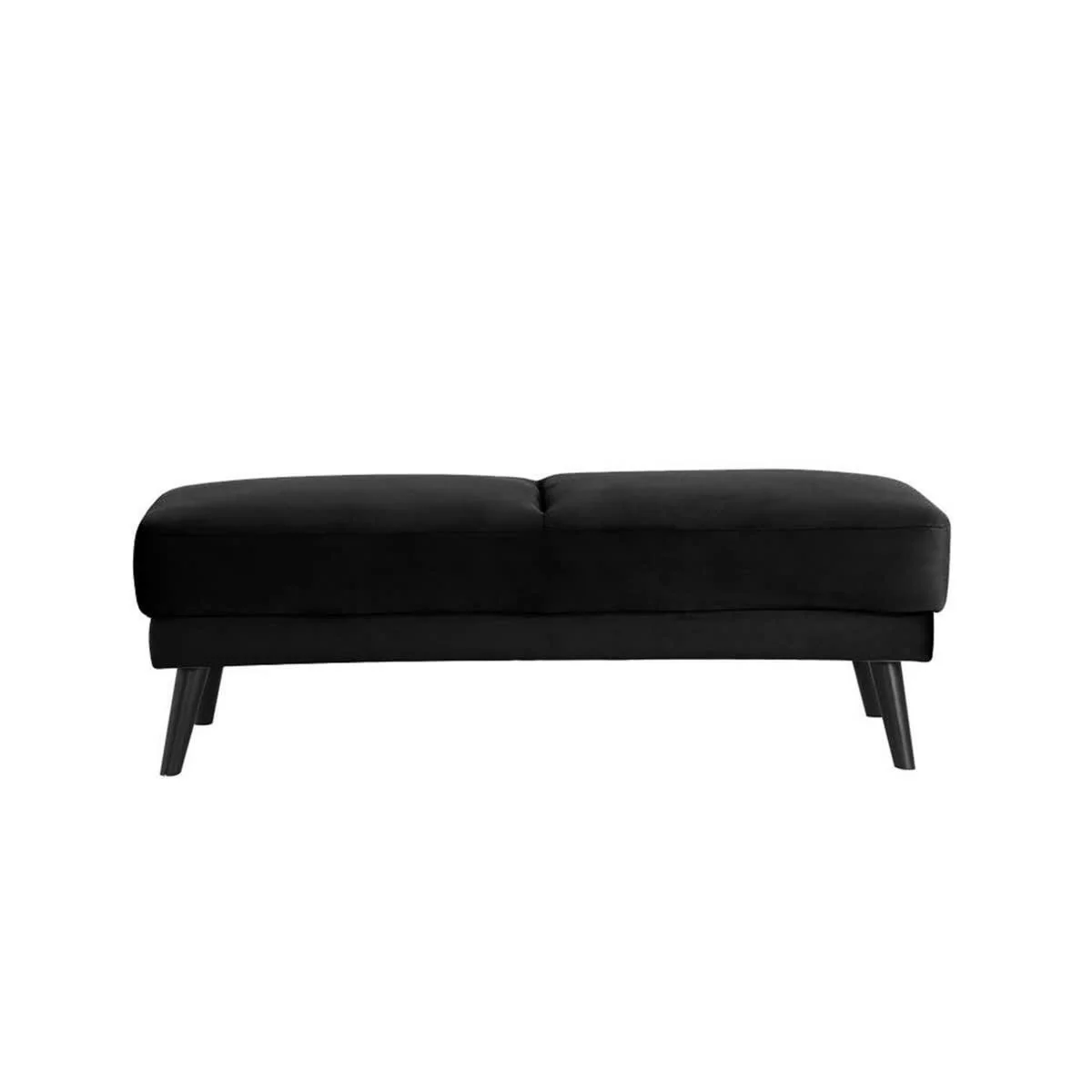 Esben Velvet Fabric Ottoman in Black - Image 3