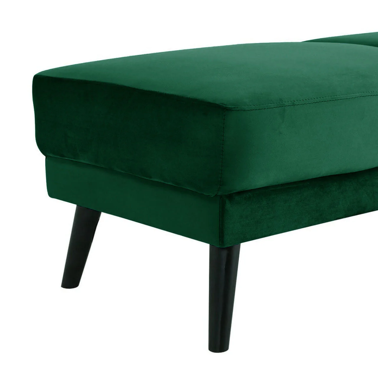 Esben Velvet Fabric Ottoman in Forest Green - Image 5